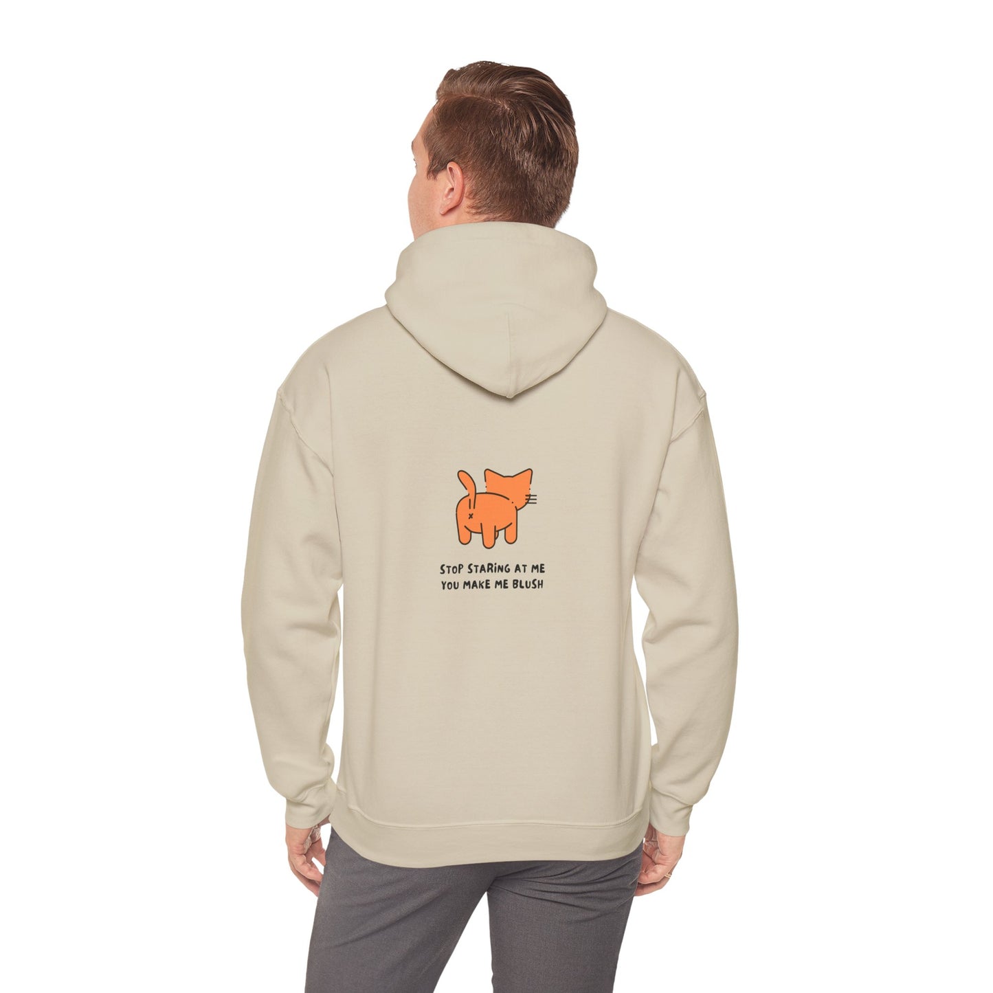 Cute Cat Illustration Unisex Hoodie - 'Stop Staring at Me'