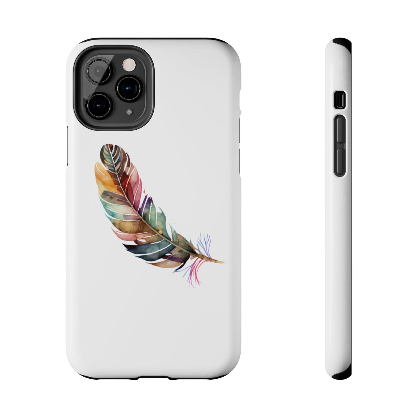 Bohemian Feather Tough Phone Case - Durable Protection with a Stylish Design