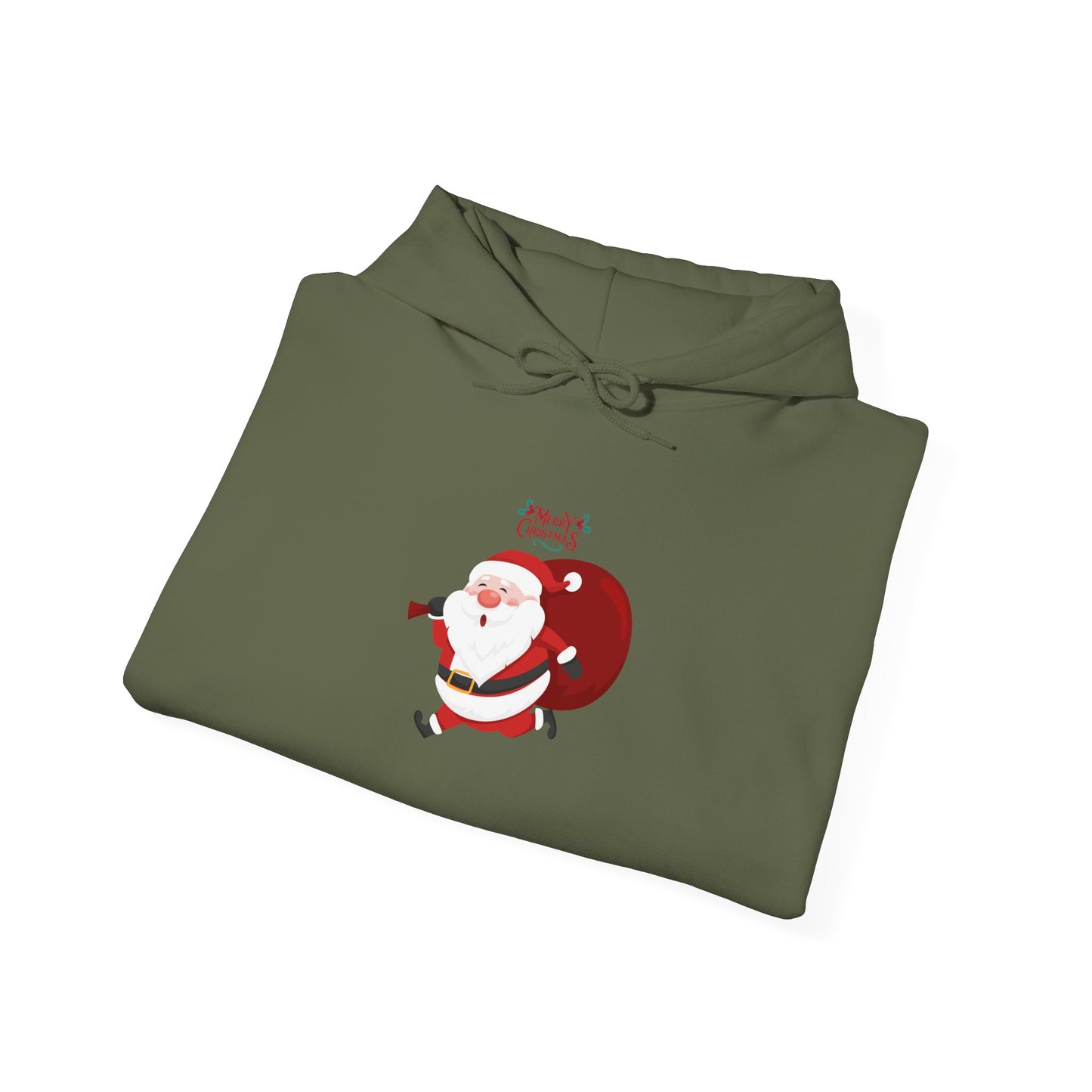 Santa Running Hoodie - Unisex Heavy Blend Sweatshirt for Holiday Cheer