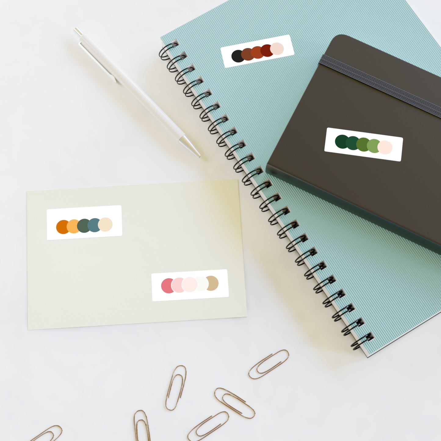 Minimalist Color Palette Sticker Sheets for Creative Projects