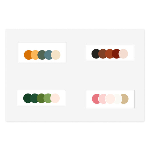 Minimalist Color Palette Sticker Sheets for Creative Projects