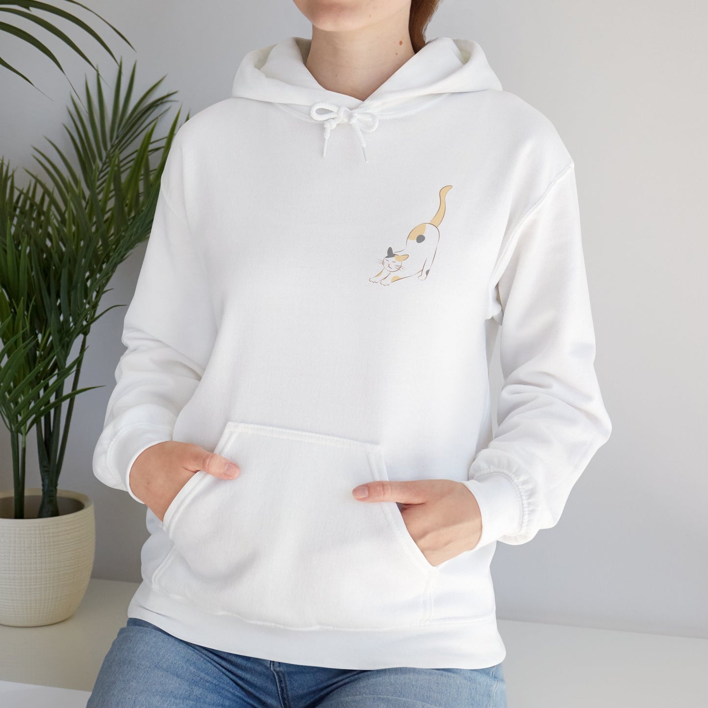 Cute Cat Illustration Unisex Hoodie - 'Stop Staring at Me'