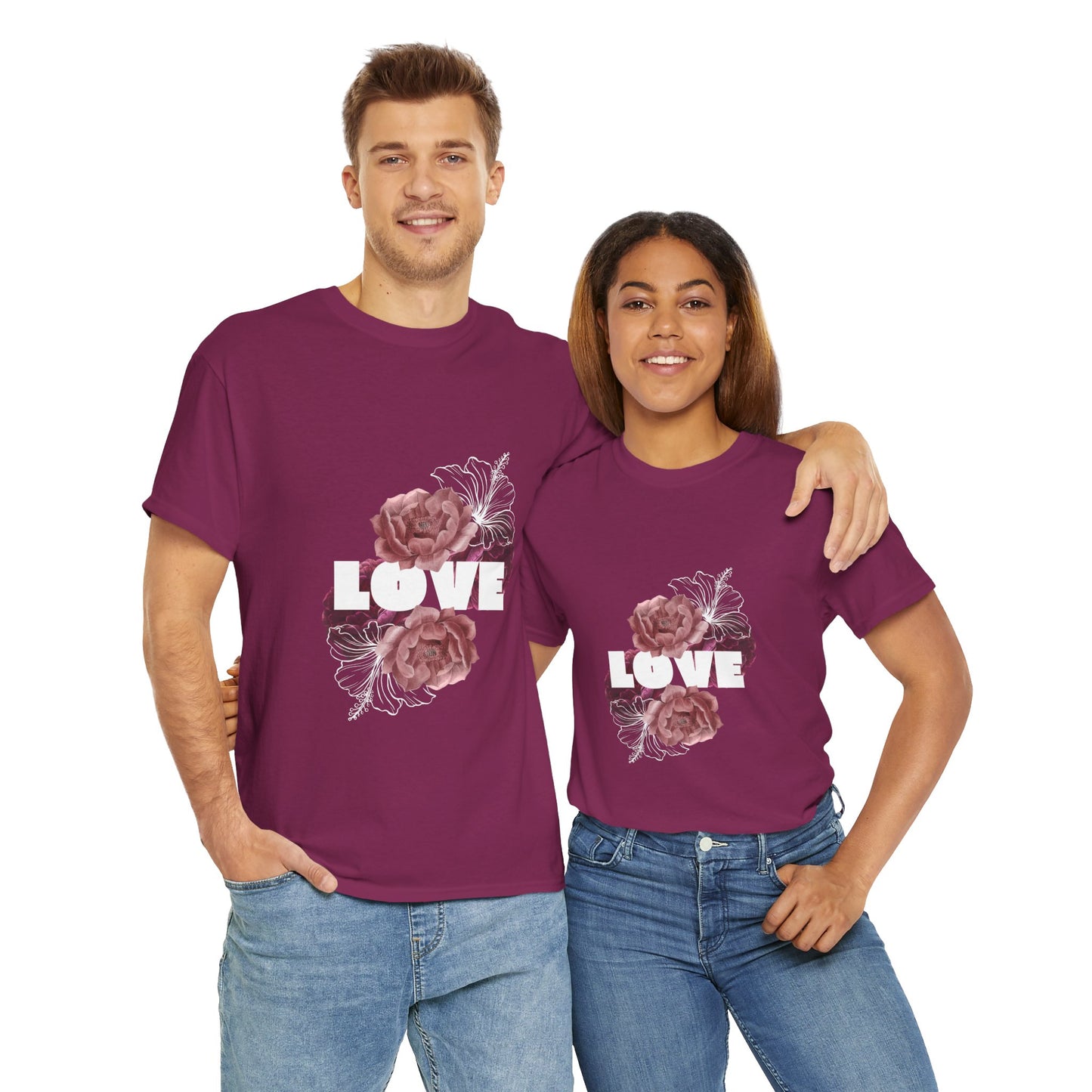 Floral Love Unisex Heavy Cotton Tee - Perfect for Gifts & Occasions