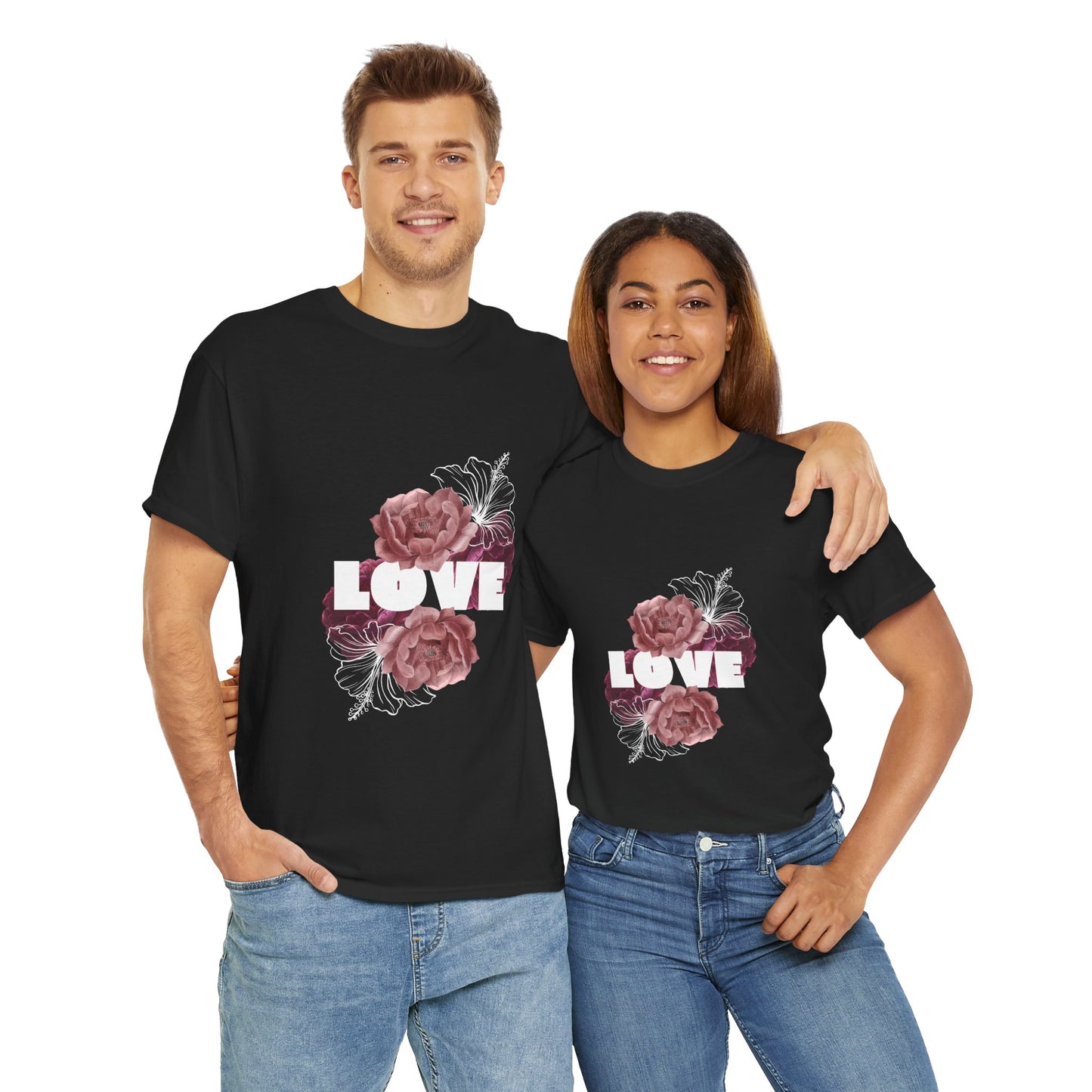 Floral Love Unisex Heavy Cotton Tee - Perfect for Gifts & Occasions