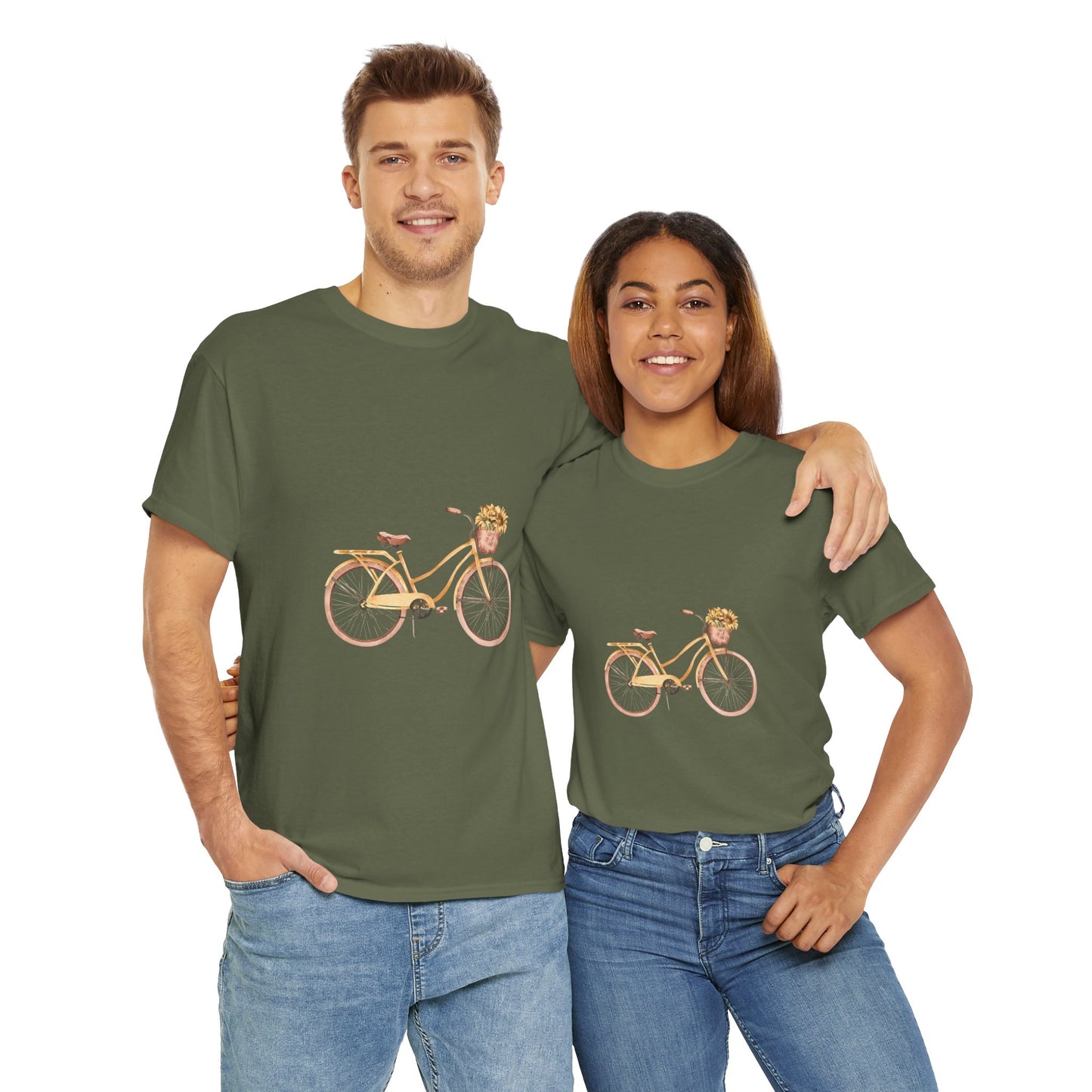 Charming Bicycle Graphic Unisex Heavy Cotton Tee