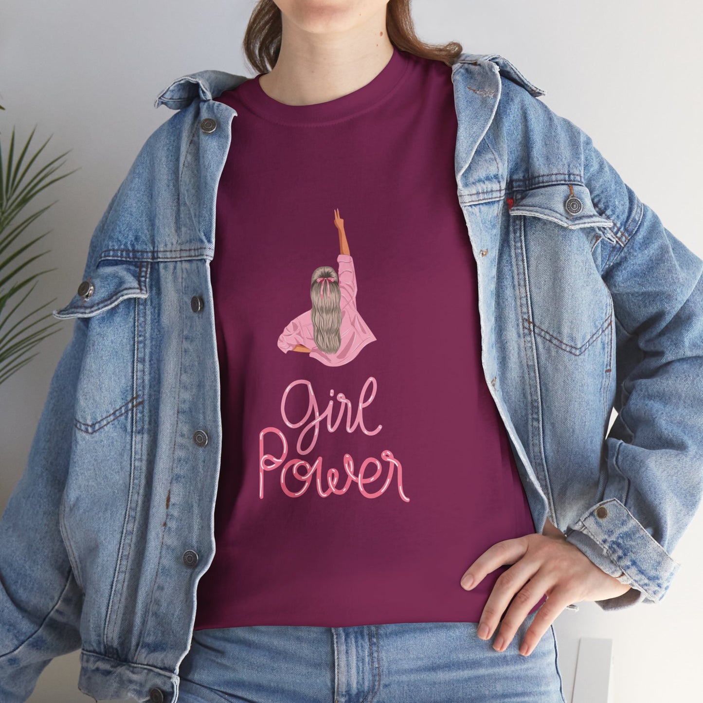 Girl Power Women Heavy Cotton Tee - Empowerment Shirt for Women