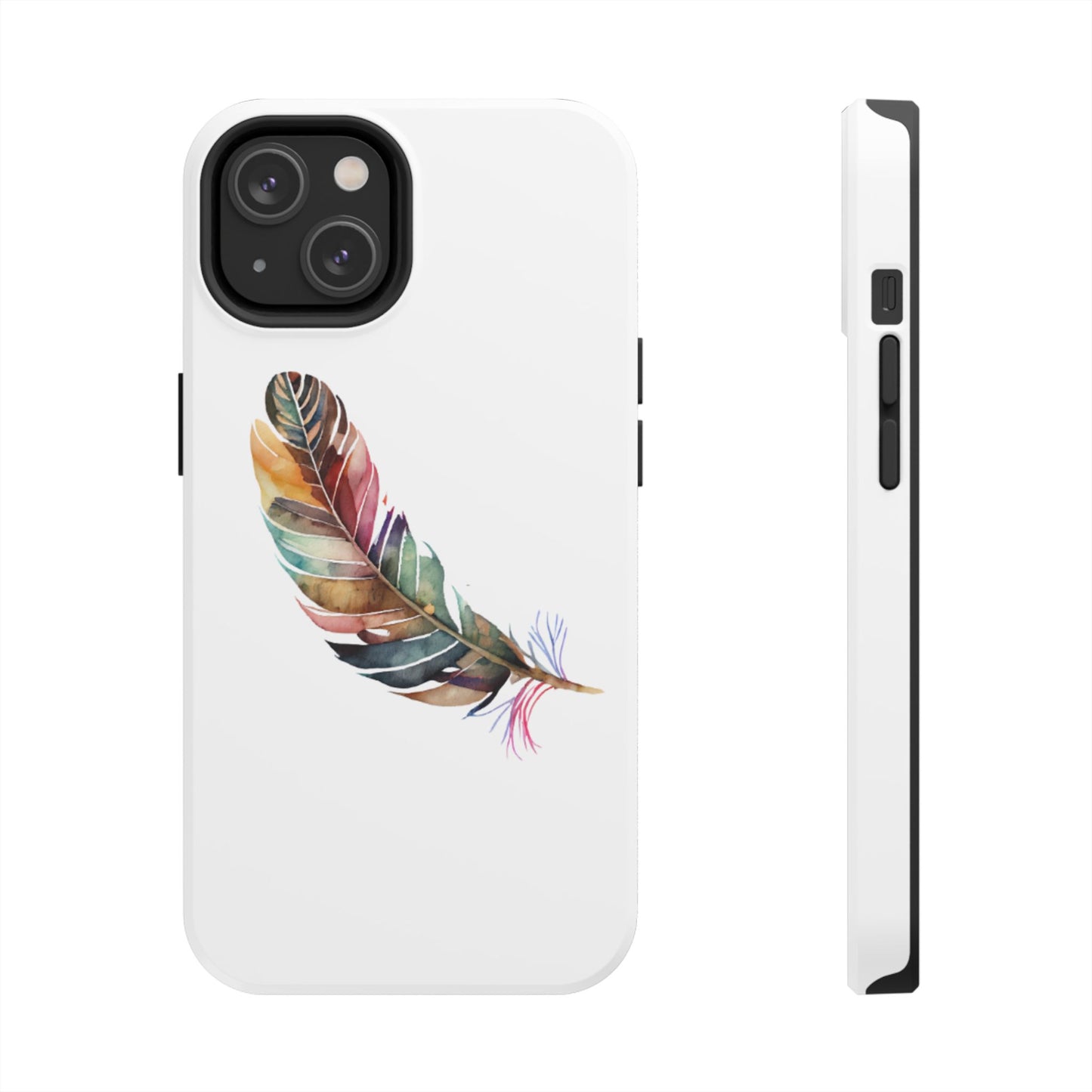 Bohemian Feather Tough Phone Case - Durable Protection with a Stylish Design