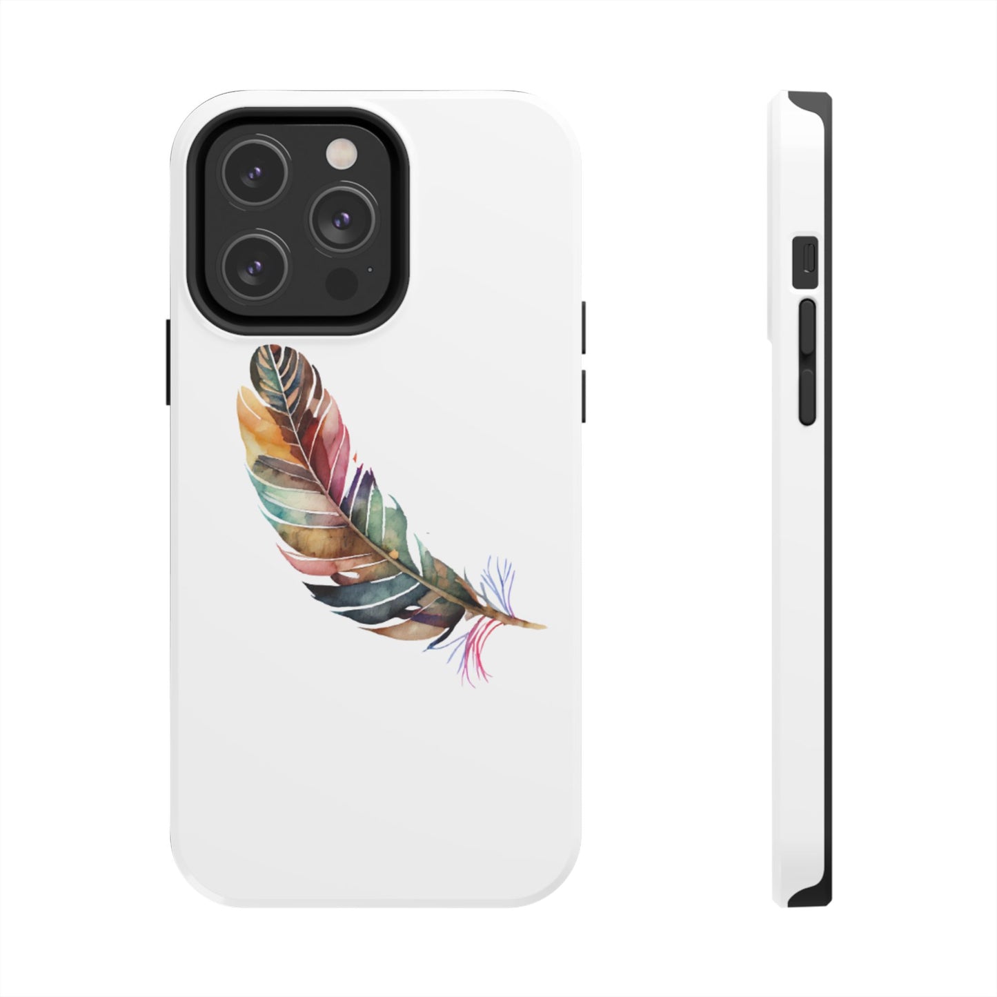 Bohemian Feather Tough Phone Case - Durable Protection with a Stylish Design