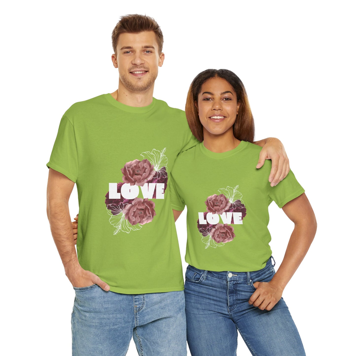 Floral Love Unisex Heavy Cotton Tee - Perfect for Gifts & Occasions