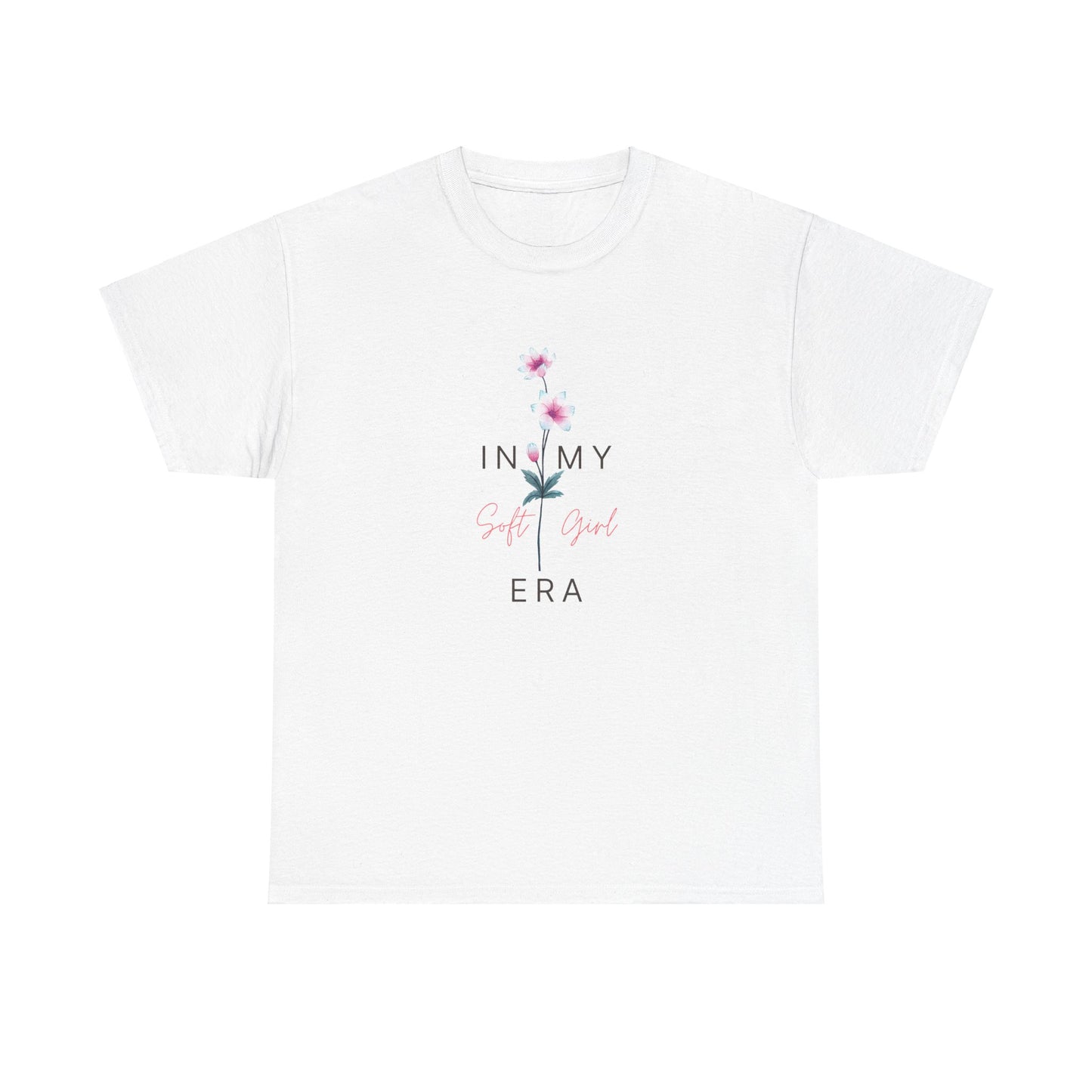 In My Soft Girl Era Unisex Heavy Cotton Tee - Trendy Floral Graphic T-Shirt