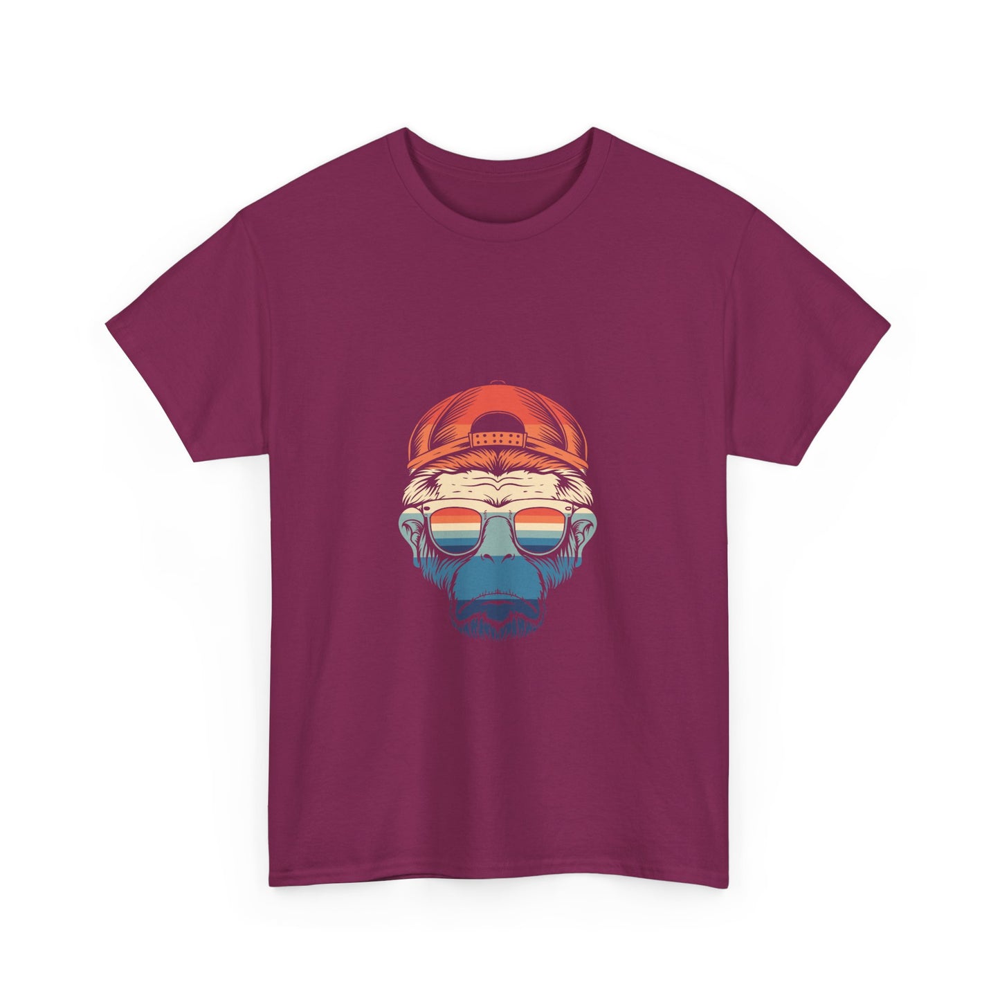 Chill Vibes Retro Monkey Graphic Tee | Unisex Heavy Cotton T-Shirt