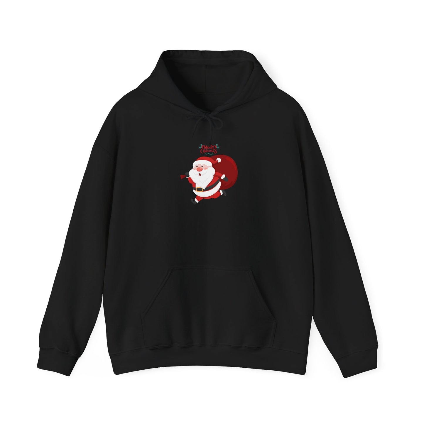 Santa Running Hoodie - Unisex Heavy Blend Sweatshirt for Holiday Cheer