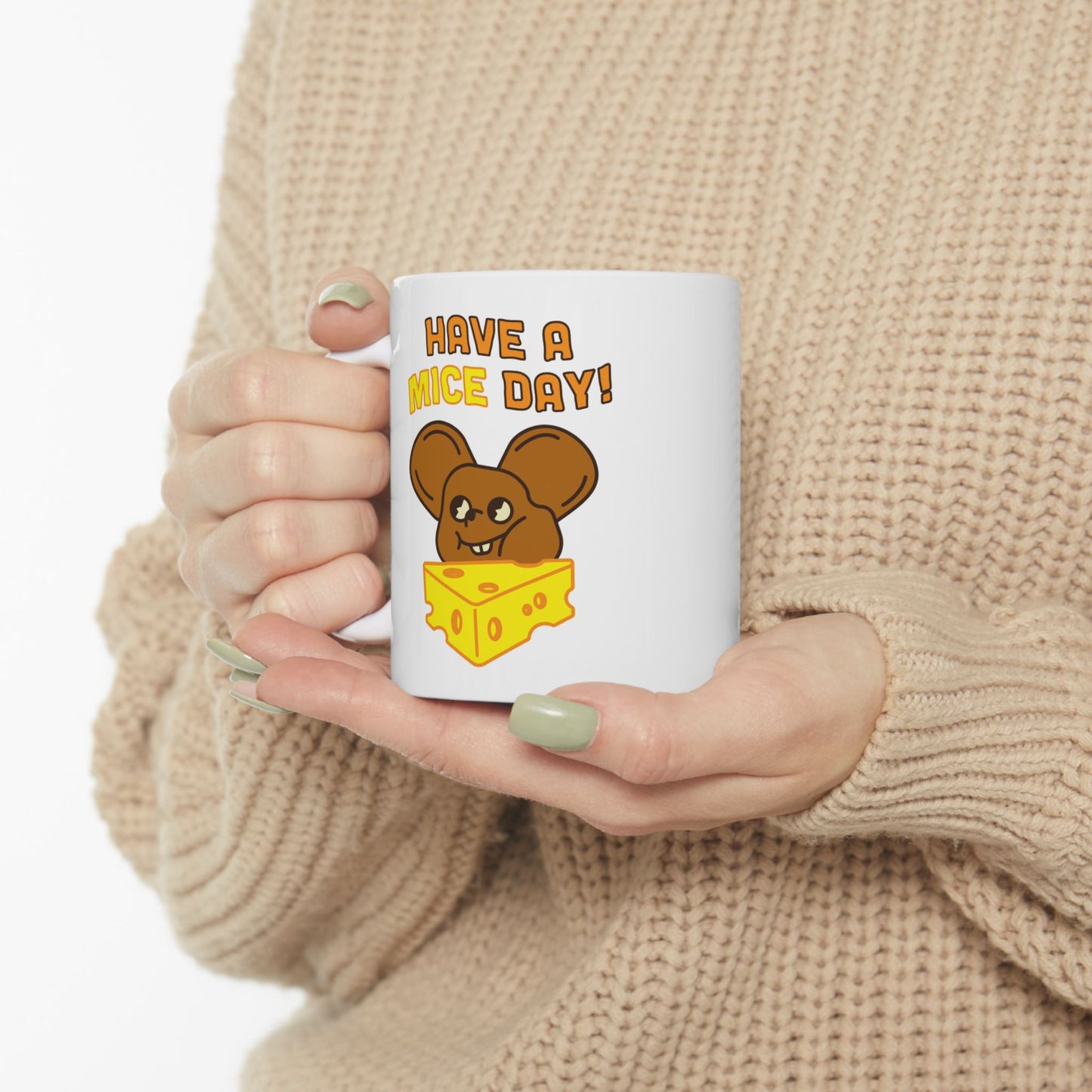 Cute Dog Ceramic Mug | "Have a Mice Day!" Coffee Cup for Animal Lovers