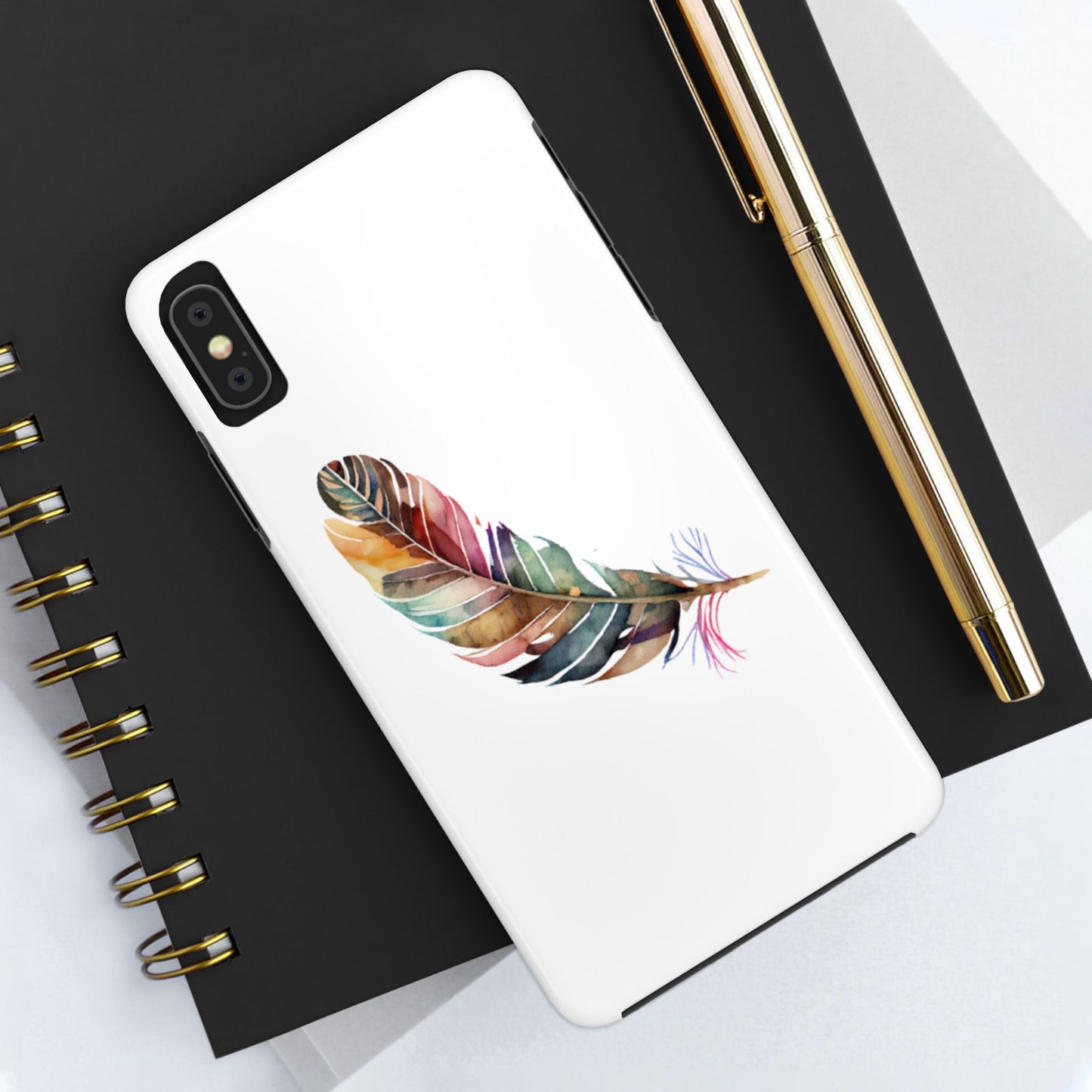 Bohemian Feather Tough Phone Case - Durable Protection with a Stylish Design