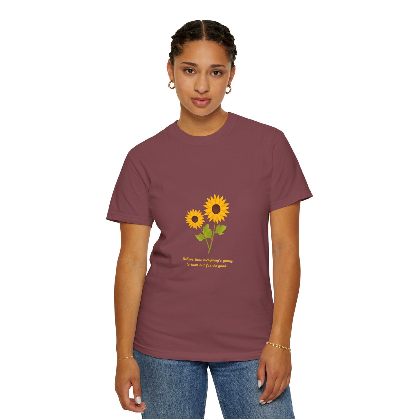 Sunflower Inspirational T-Shirt - Believe in Goodness