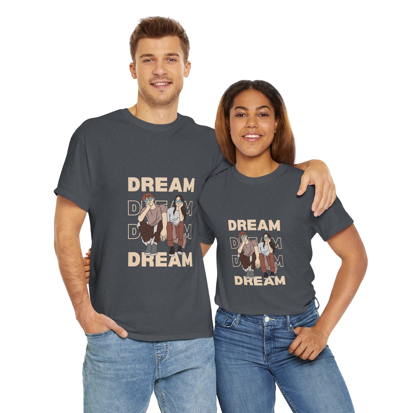 Dream Big Unisex Heavy Cotton Tee | Inspirational Graphic T-Shirt for Everyday Wear