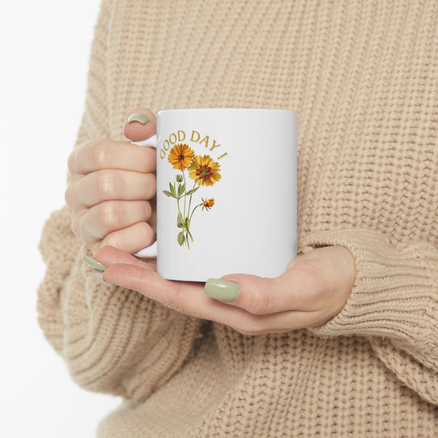 Personalized Floral Ceramic Mug - 11oz & 15oz Options for a Warm, Cozy Vibe