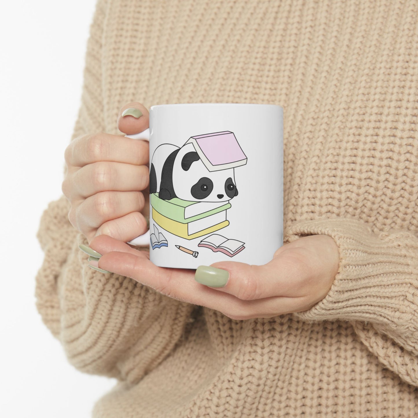 Cute Panda Ceramic Mug - Perfect for Book Lovers