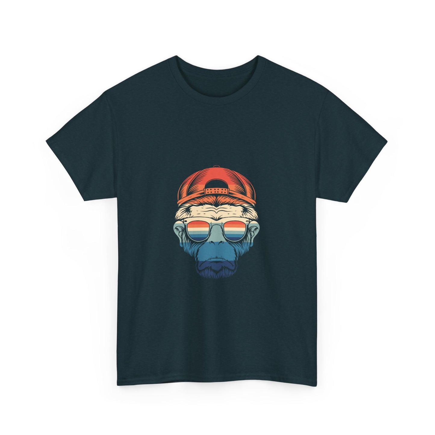 Chill Vibes Retro Monkey Graphic Tee | Unisex Heavy Cotton T-Shirt