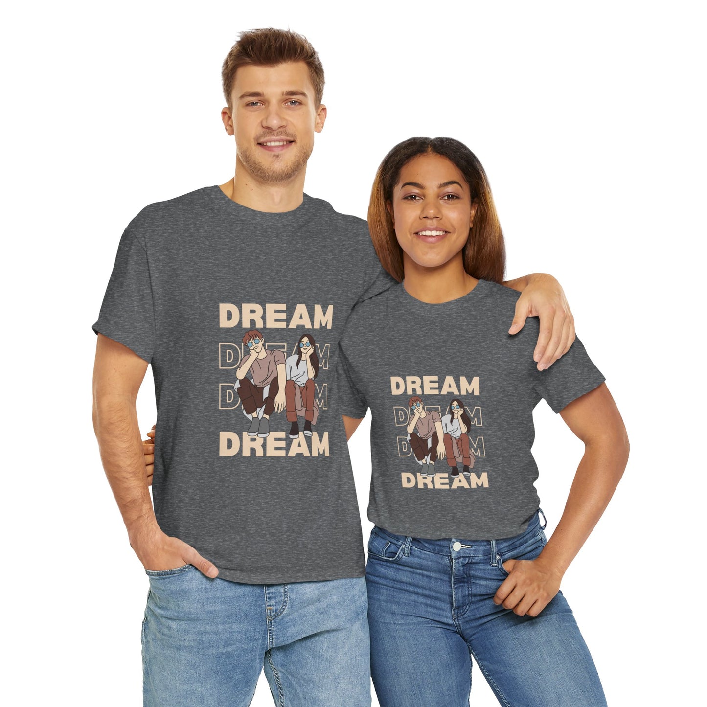 Dream Big Unisex Heavy Cotton Tee | Inspirational Graphic T-Shirt for Everyday Wear