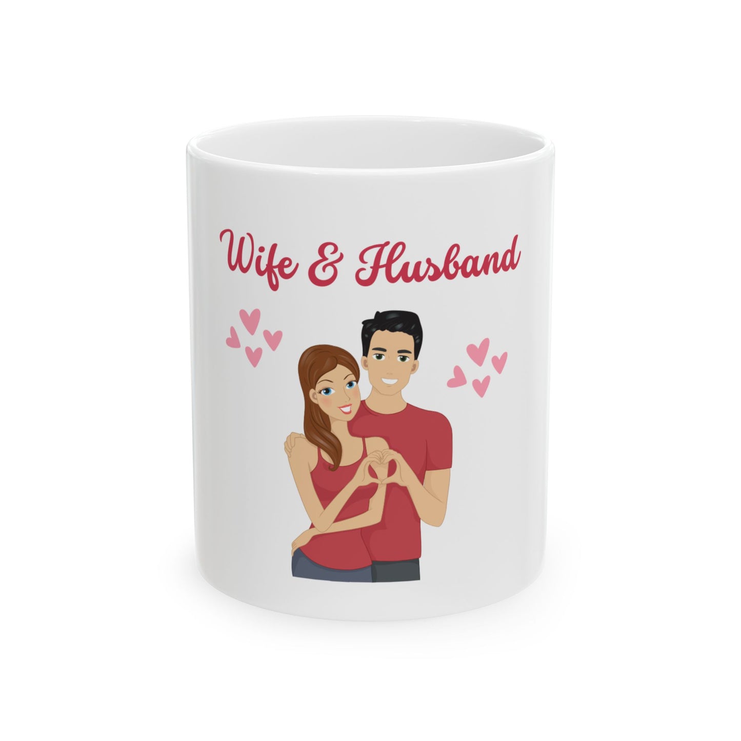 Wife & Husband Ceramic Mug - Sweet Couple Gift for Anniversaries and Valentine's Day