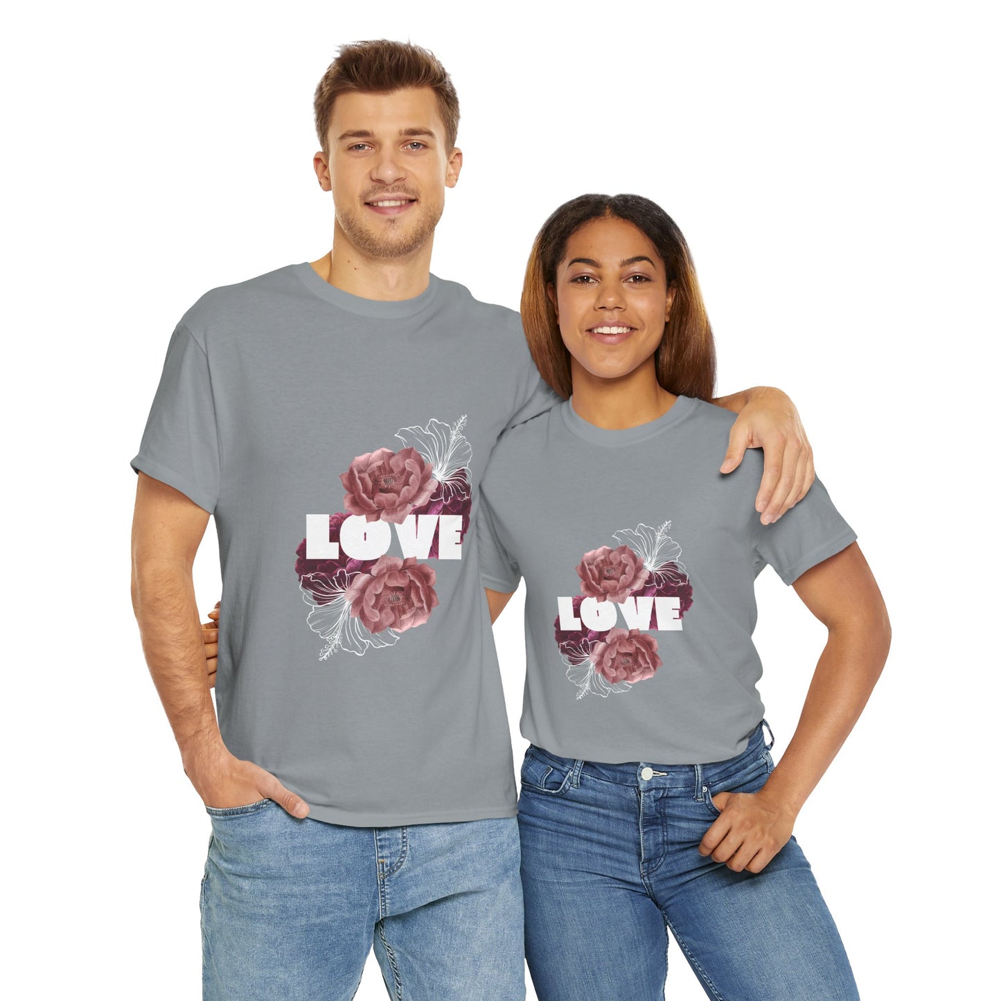 Floral Love Unisex Heavy Cotton Tee - Perfect for Gifts & Occasions