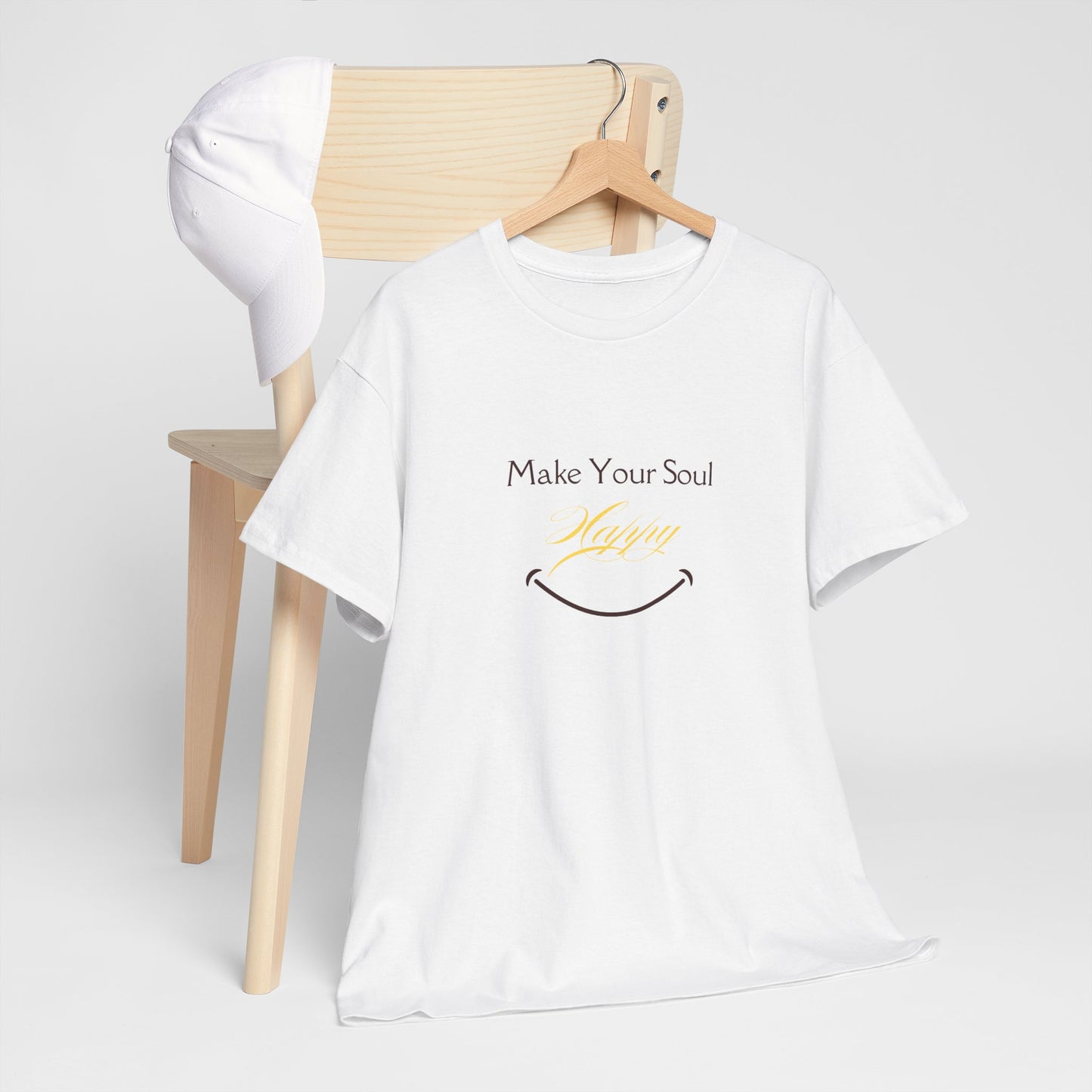 Inspirational Unisex Heavy Cotton Tee - 'Make Your Soul Happy'