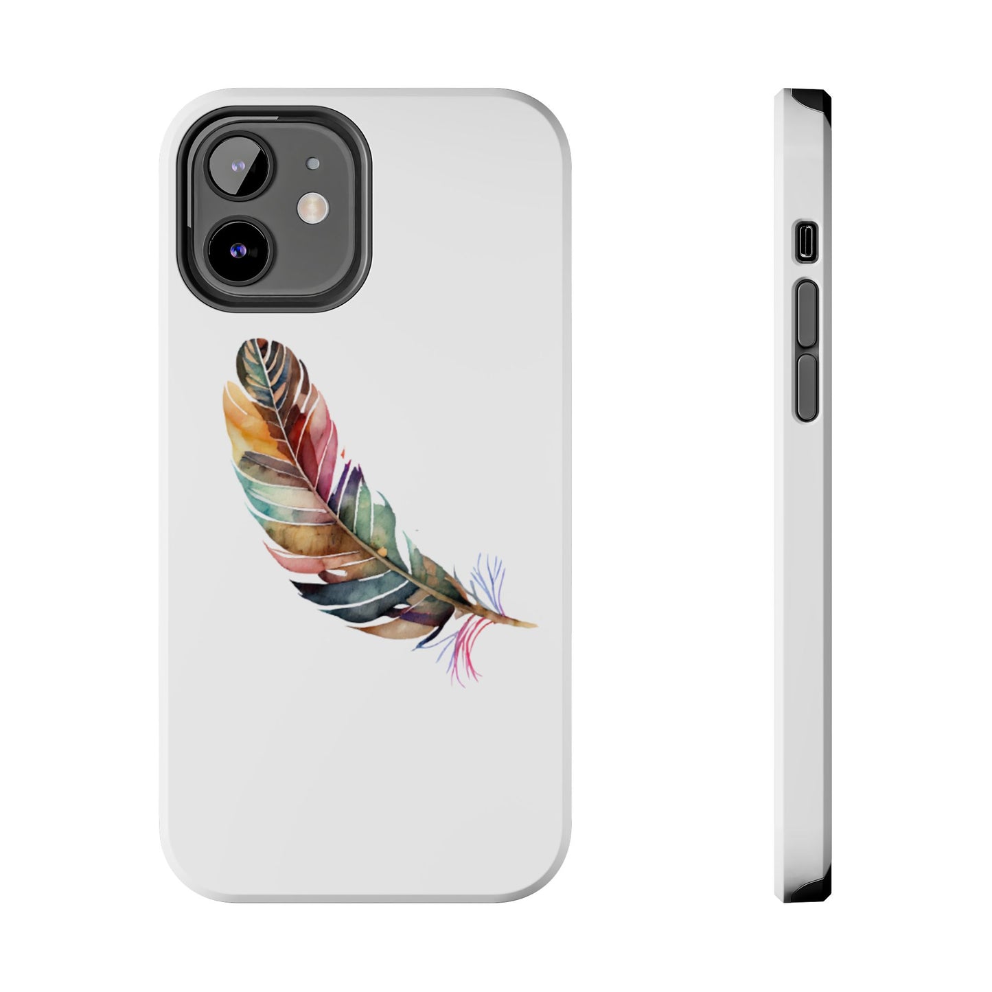 Bohemian Feather Tough Phone Case - Durable Protection with a Stylish Design