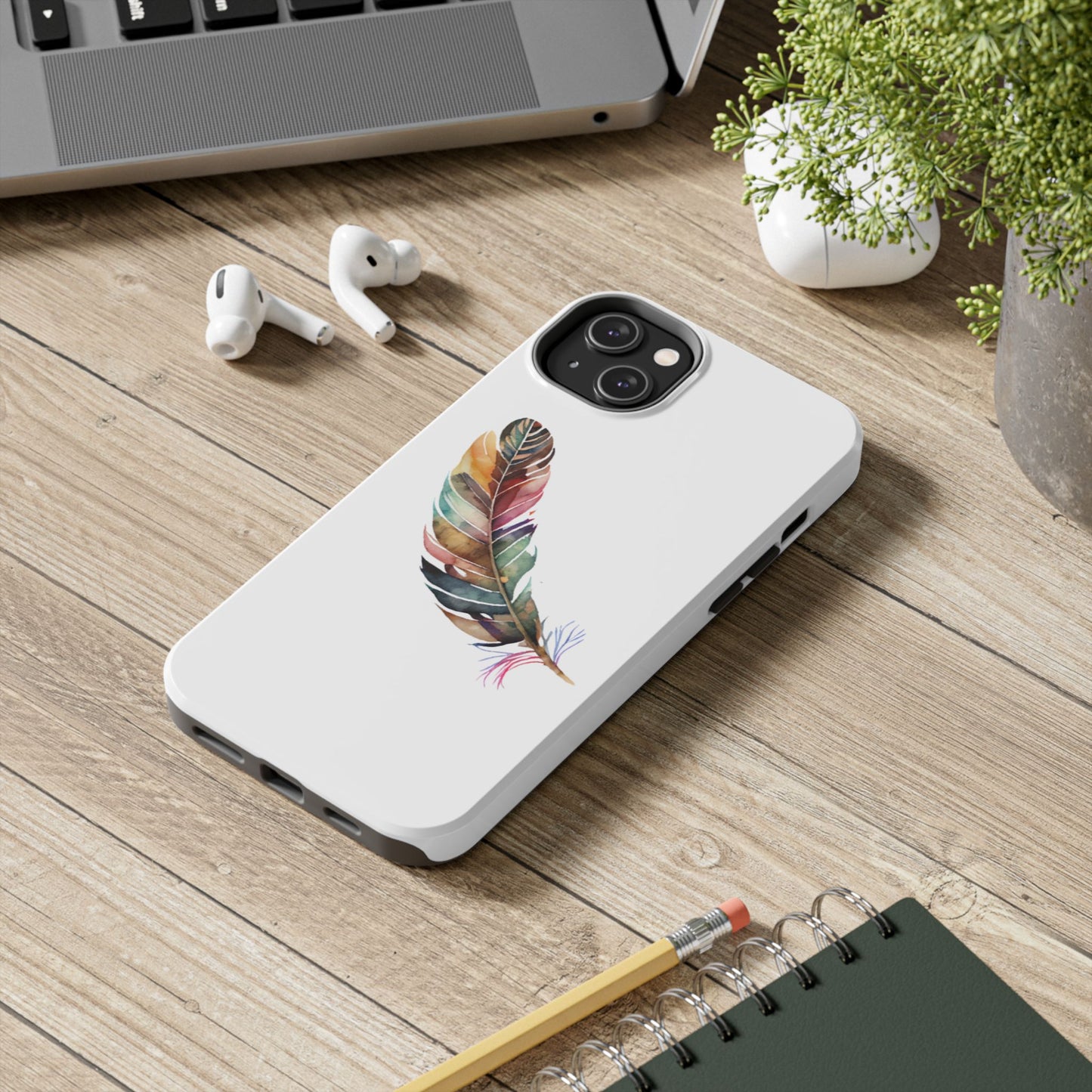 Bohemian Feather Tough Phone Case - Durable Protection with a Stylish Design