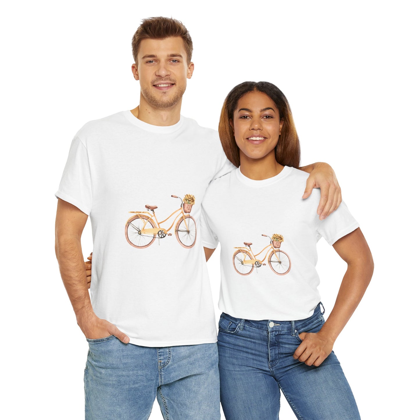 Charming Bicycle Graphic Unisex Heavy Cotton Tee