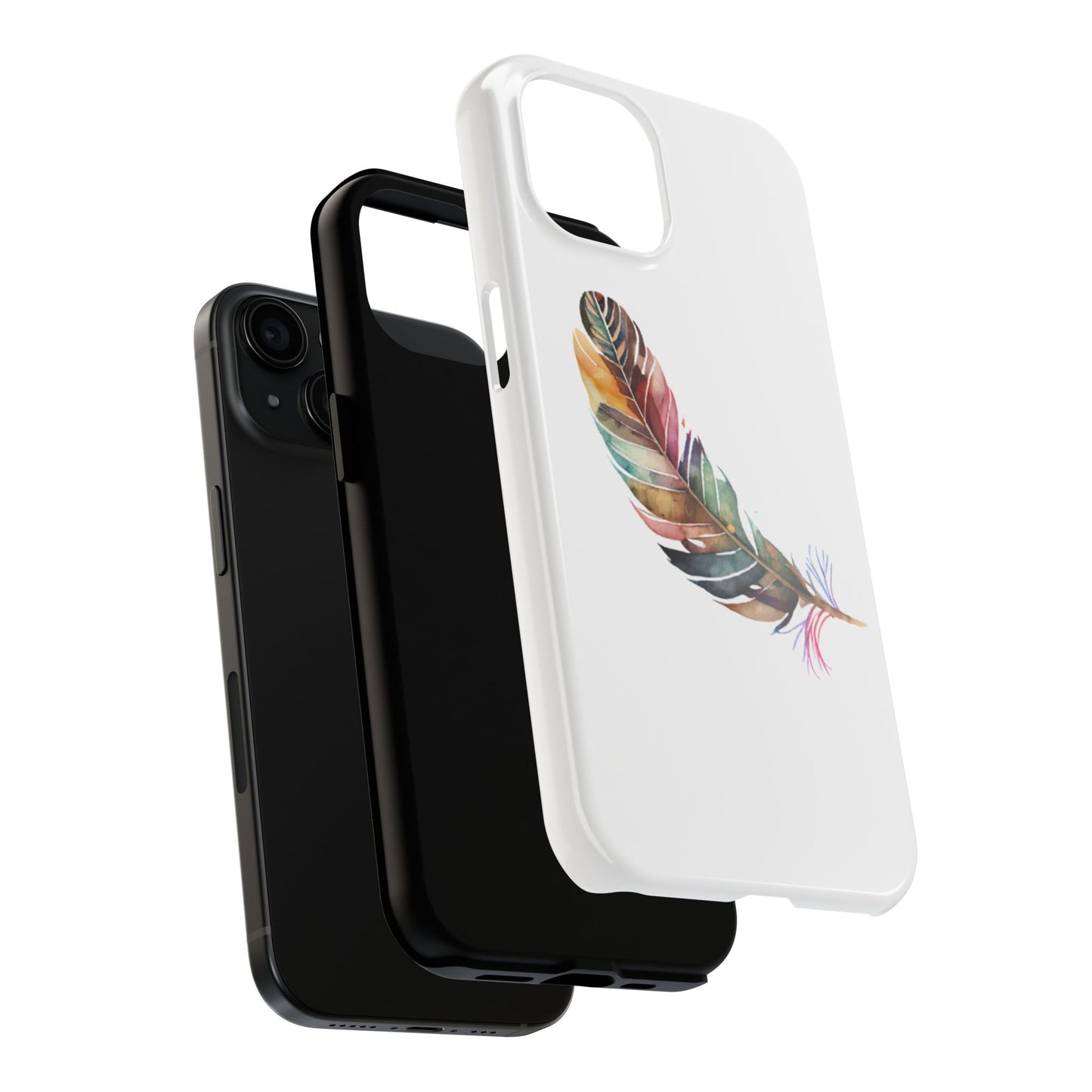 Bohemian Feather Tough Phone Case - Durable Protection with a Stylish Design