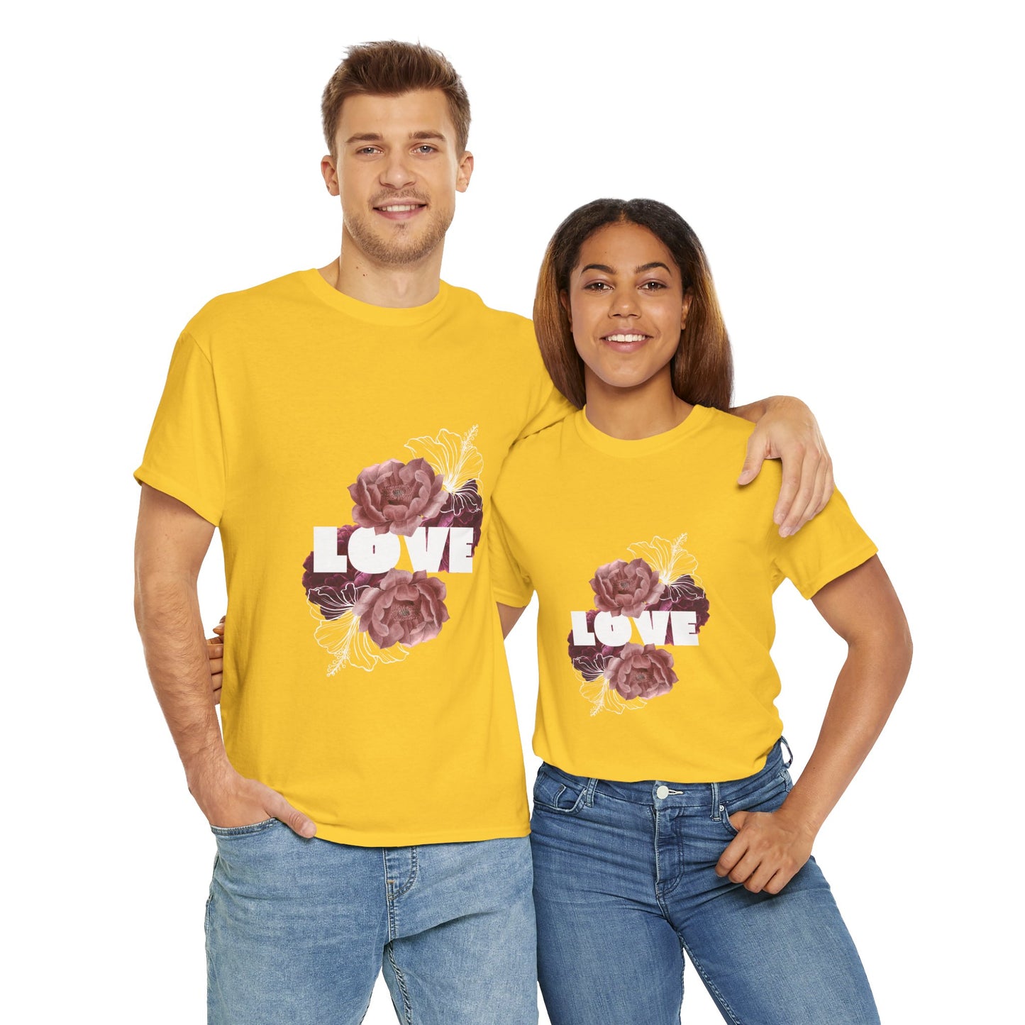 Floral Love Unisex Heavy Cotton Tee - Perfect for Gifts & Occasions