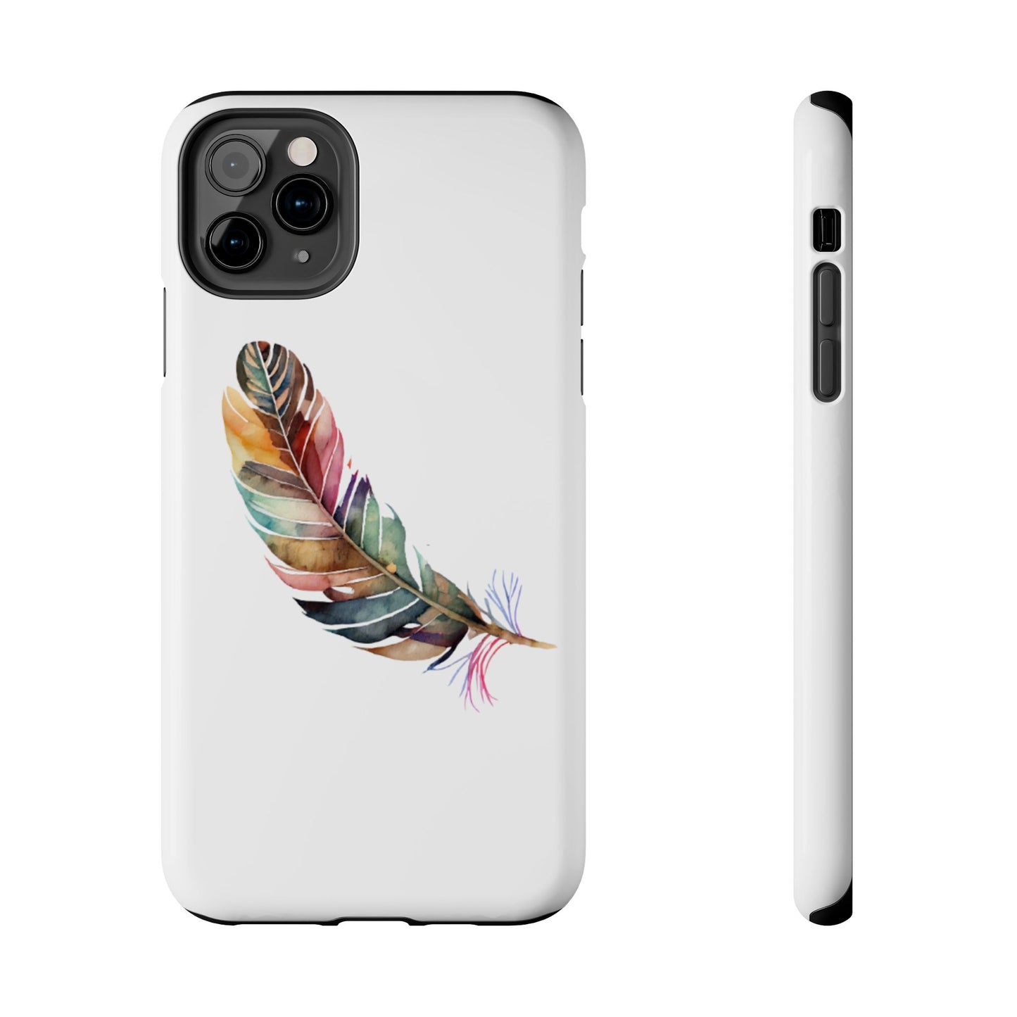 Bohemian Feather Tough Phone Case - Durable Protection with a Stylish Design