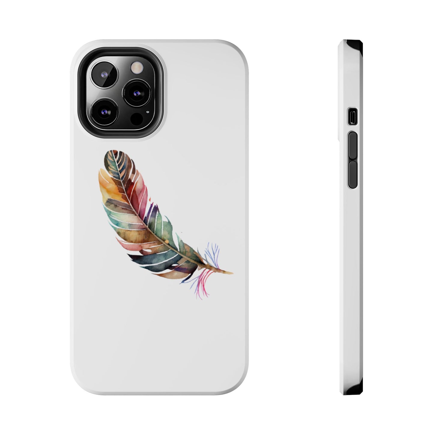 Bohemian Feather Tough Phone Case - Durable Protection with a Stylish Design