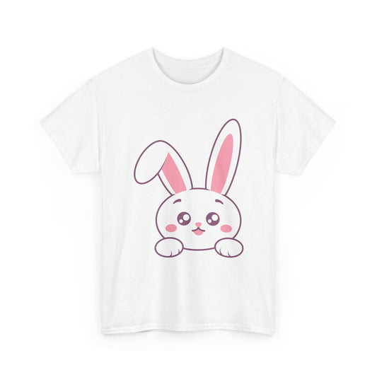 Cute Bunny Unisex Heavy Cotton Tee - Perfect for Easter and Spring Celebrations