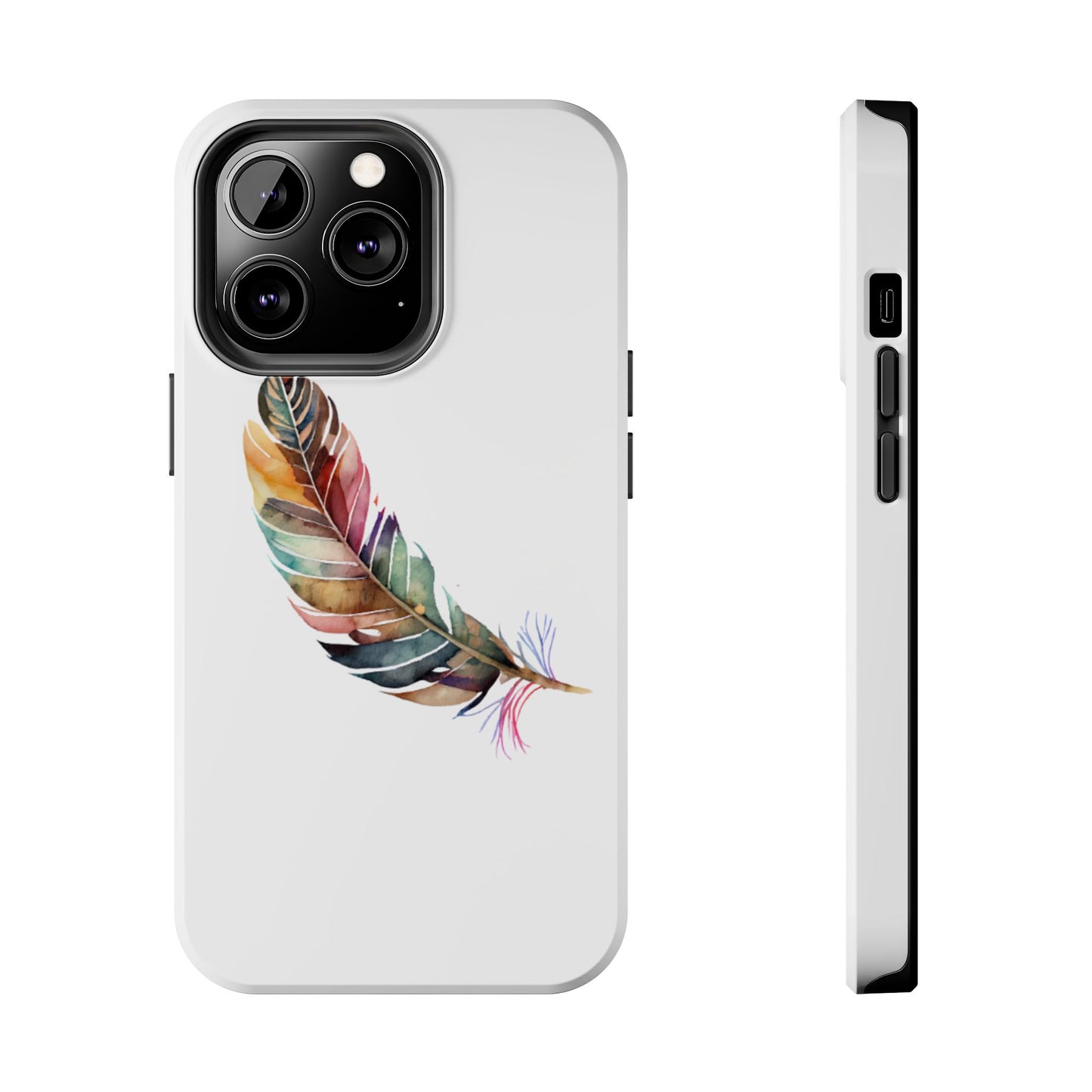 Bohemian Feather Tough Phone Case - Durable Protection with a Stylish Design