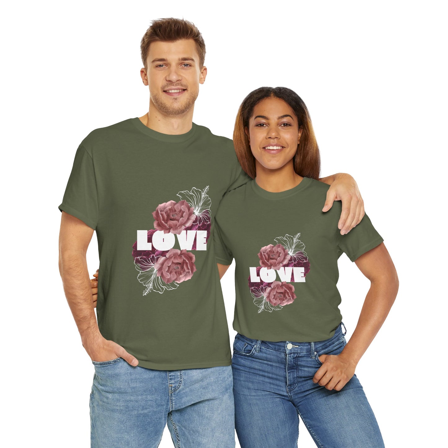 Floral Love Unisex Heavy Cotton Tee - Perfect for Gifts & Occasions