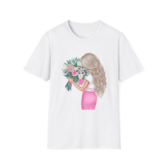 Floral Illustration Women Softstyle T-Shirt - Perfect for Spring Celebrations