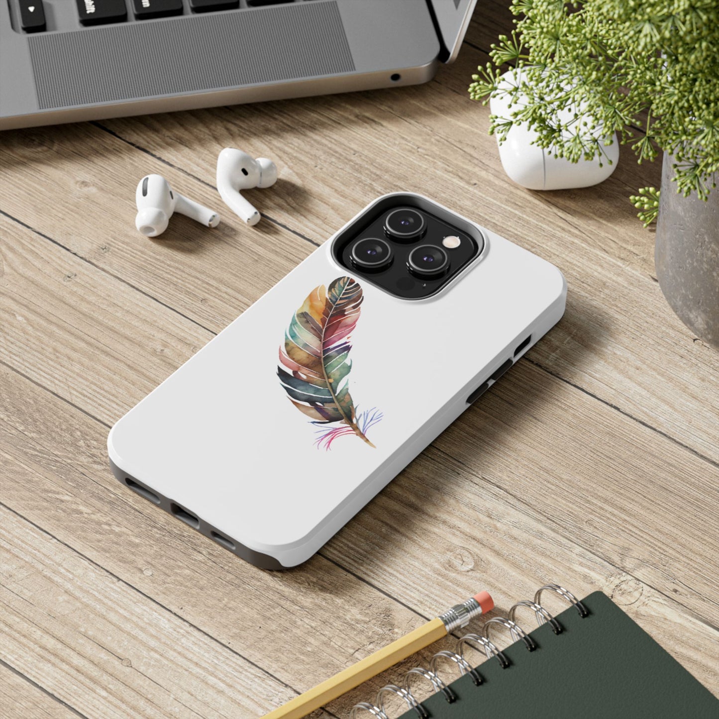 Bohemian Feather Tough Phone Case - Durable Protection with a Stylish Design