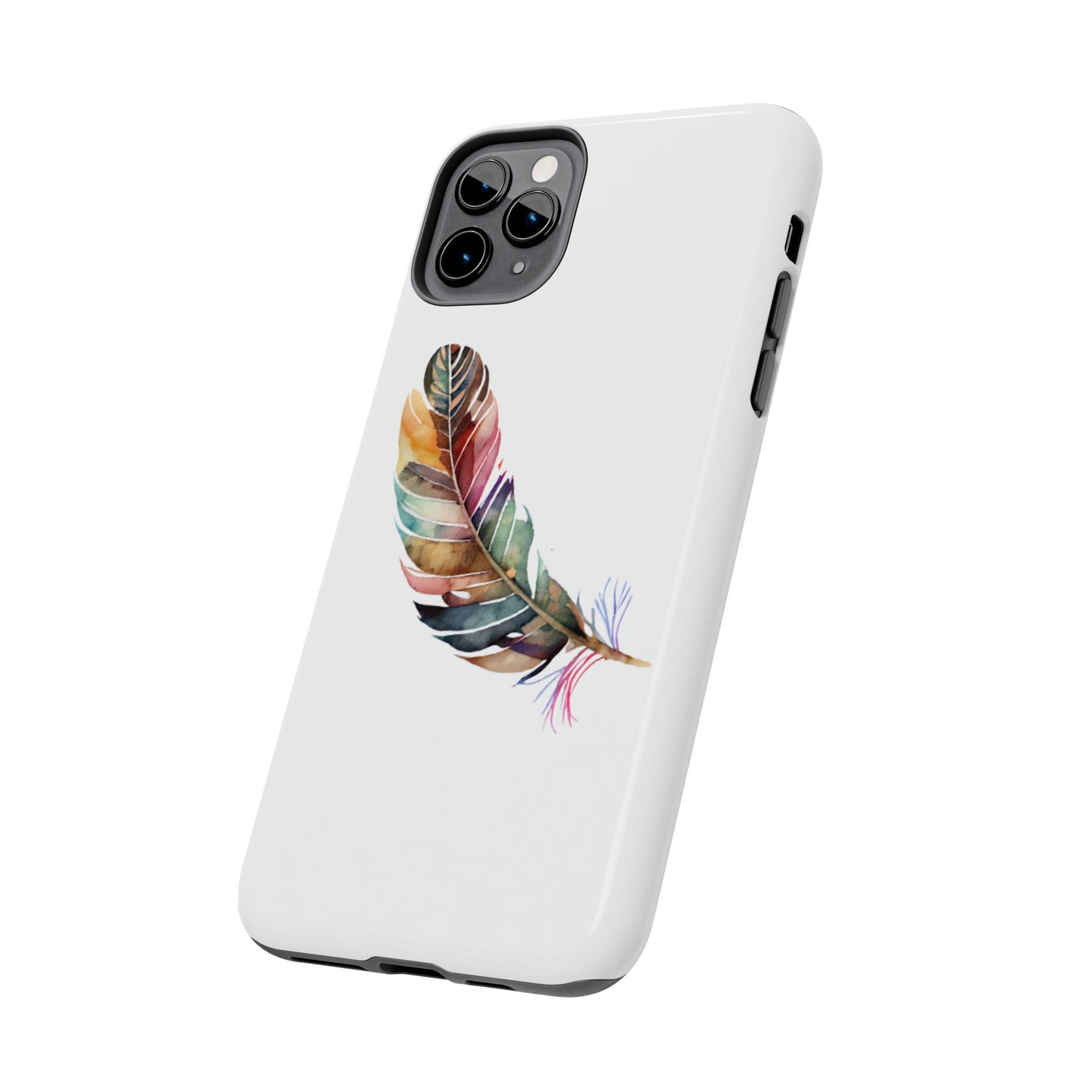 Bohemian Feather Tough Phone Case - Durable Protection with a Stylish Design