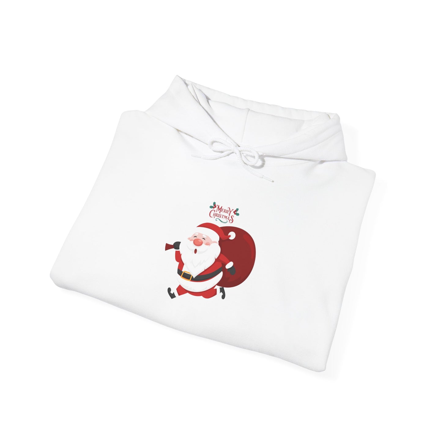 Santa Running Hoodie - Unisex Heavy Blend Sweatshirt for Holiday Cheer