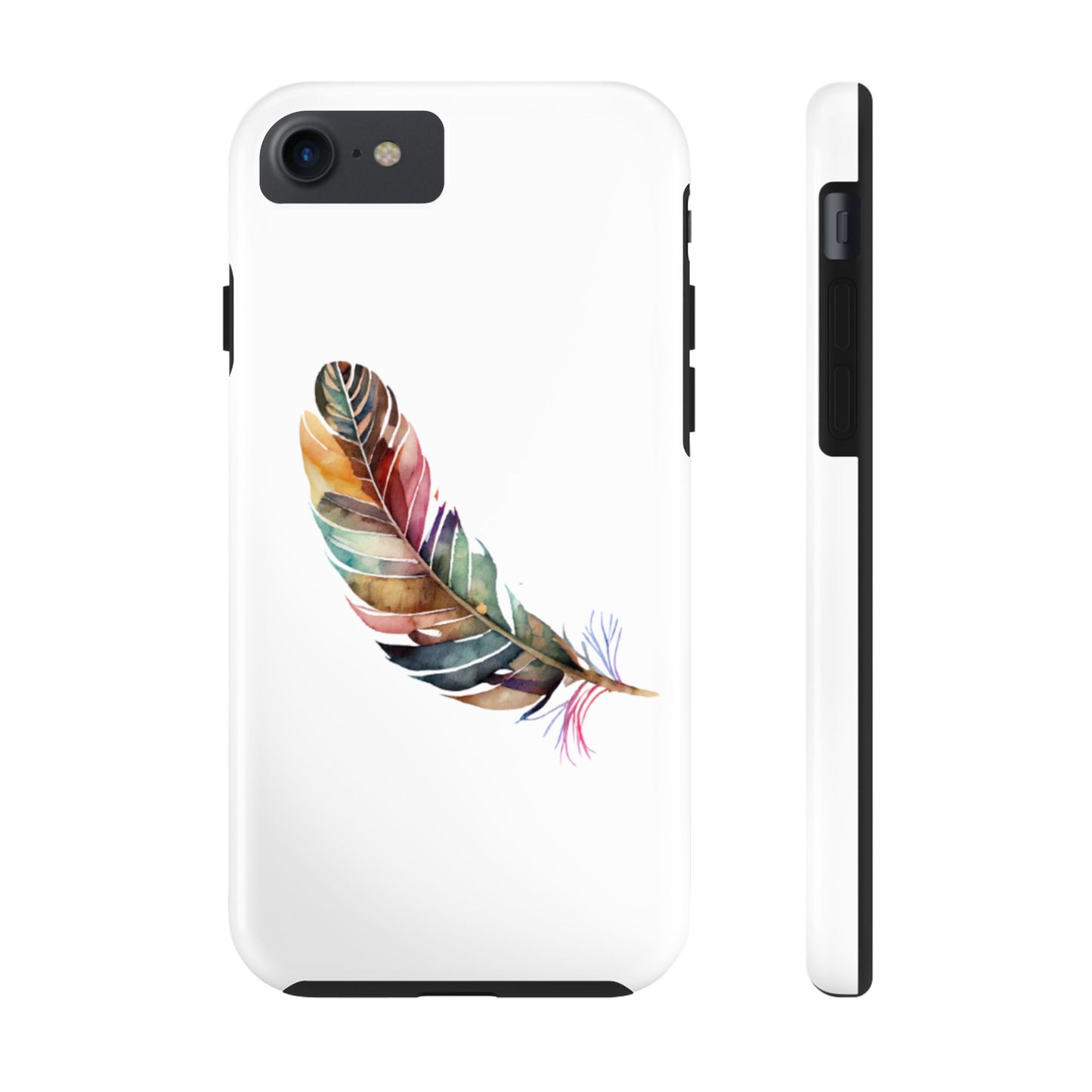 Bohemian Feather Tough Phone Case - Durable Protection with a Stylish Design