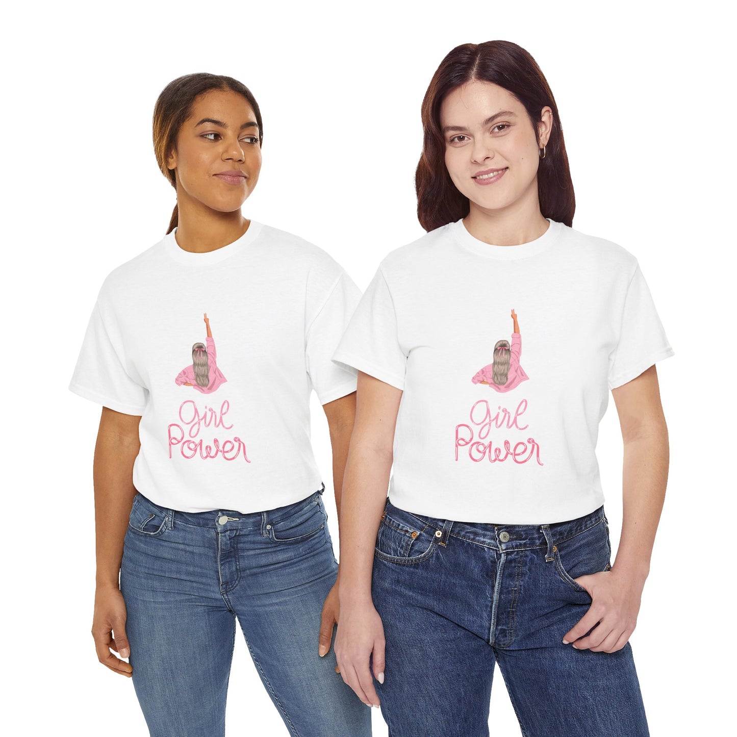 Girl Power Women Heavy Cotton Tee - Empowerment Shirt for Women