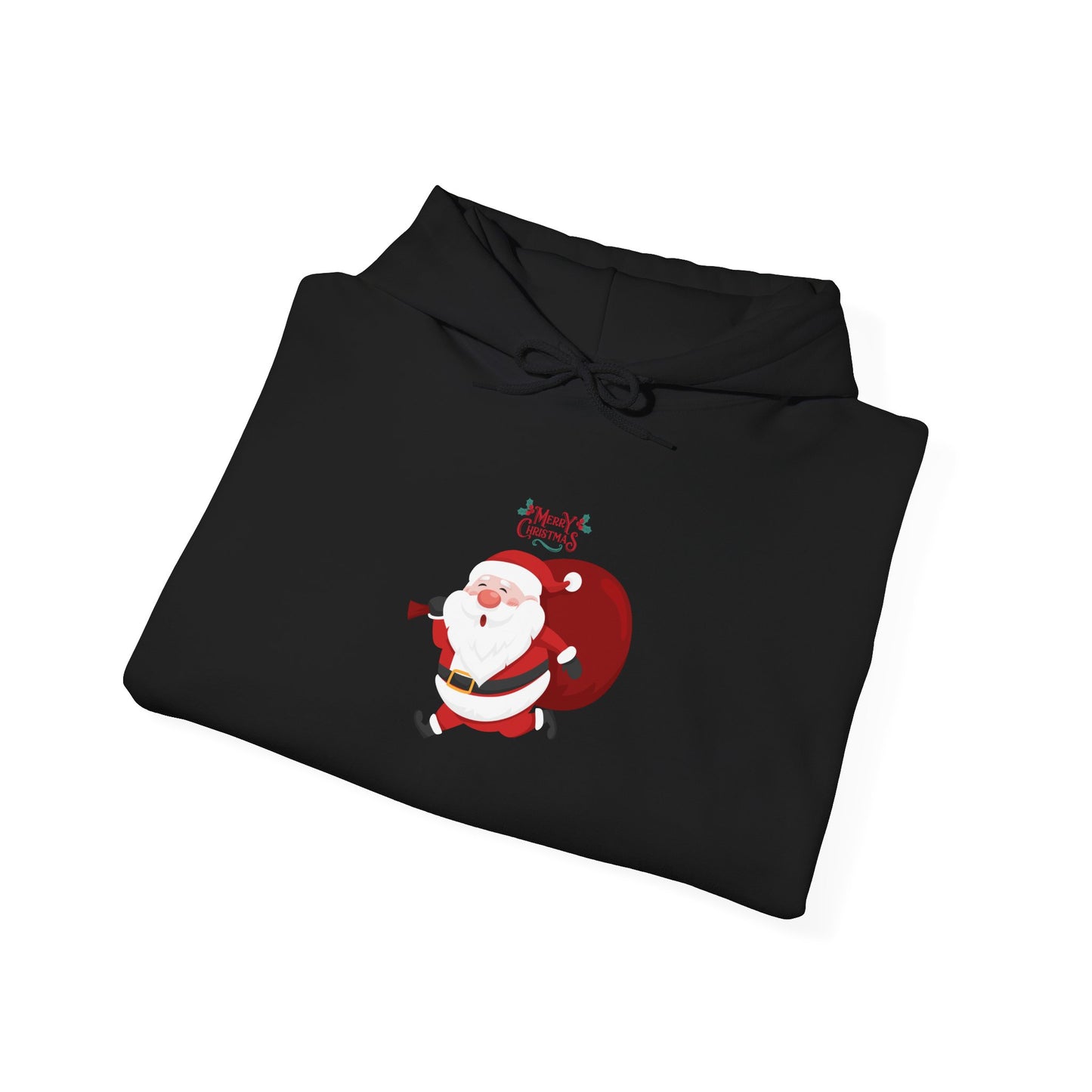 Santa Running Hoodie - Unisex Heavy Blend Sweatshirt for Holiday Cheer