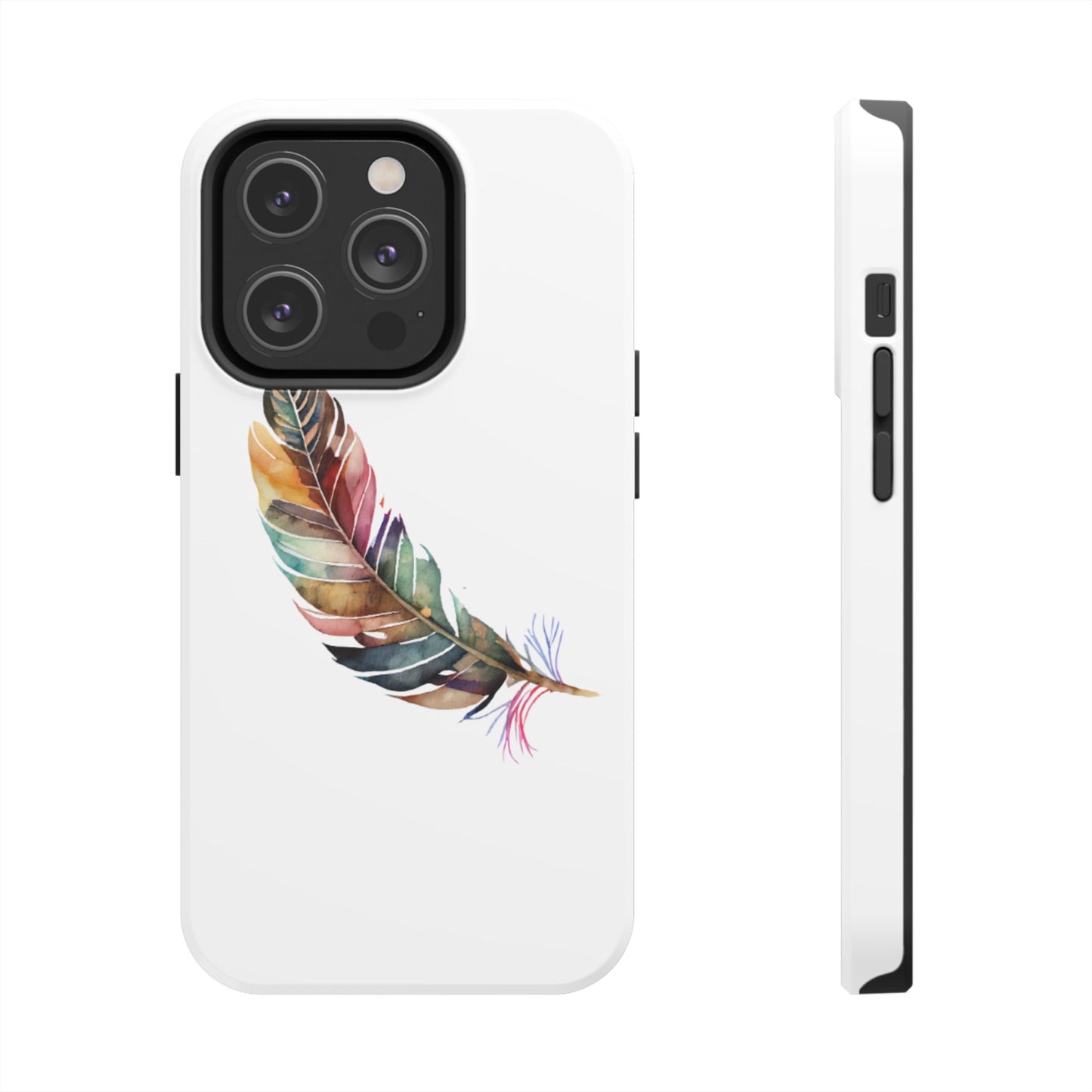 Bohemian Feather Tough Phone Case - Durable Protection with a Stylish Design