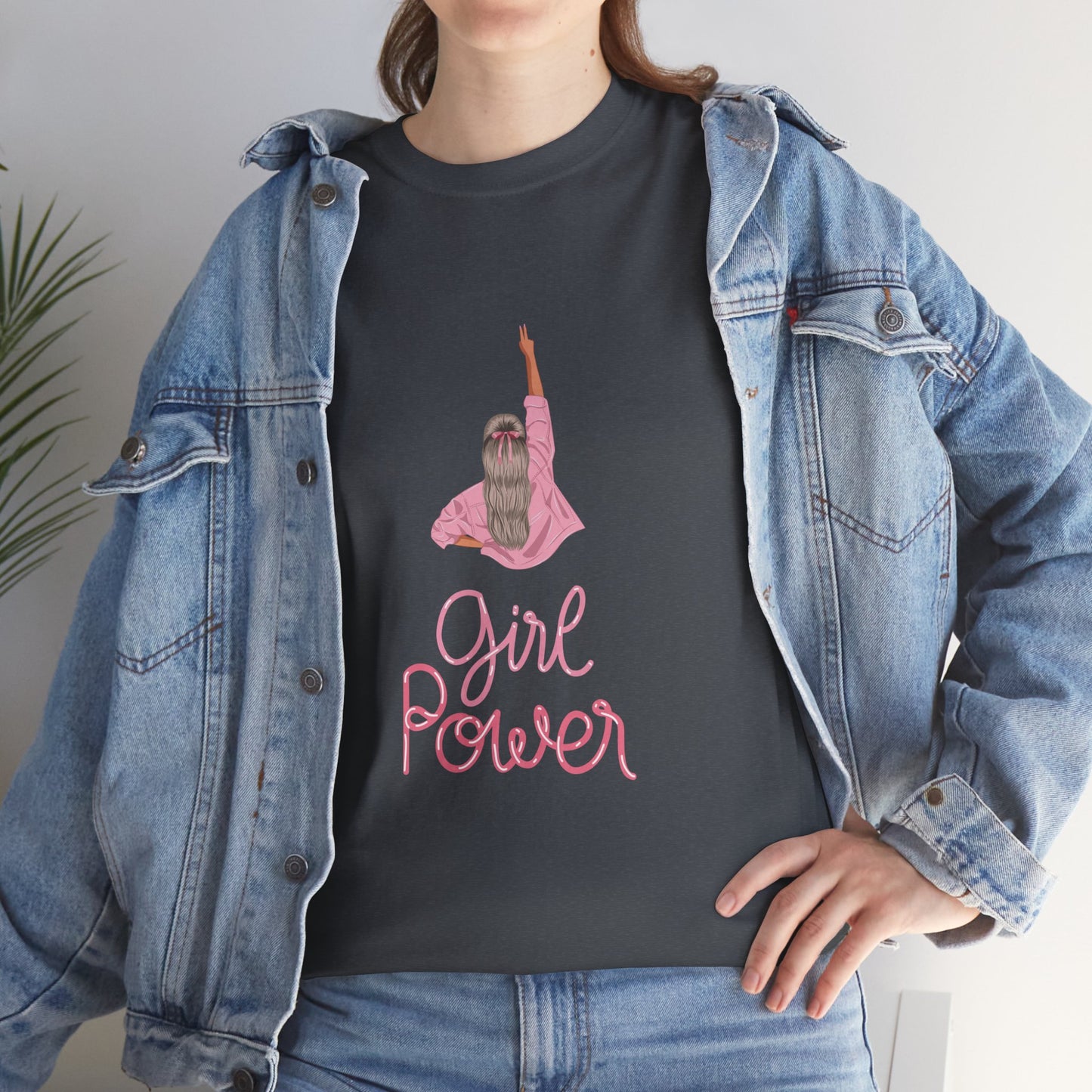 Girl Power Women Heavy Cotton Tee - Empowerment Shirt for Women