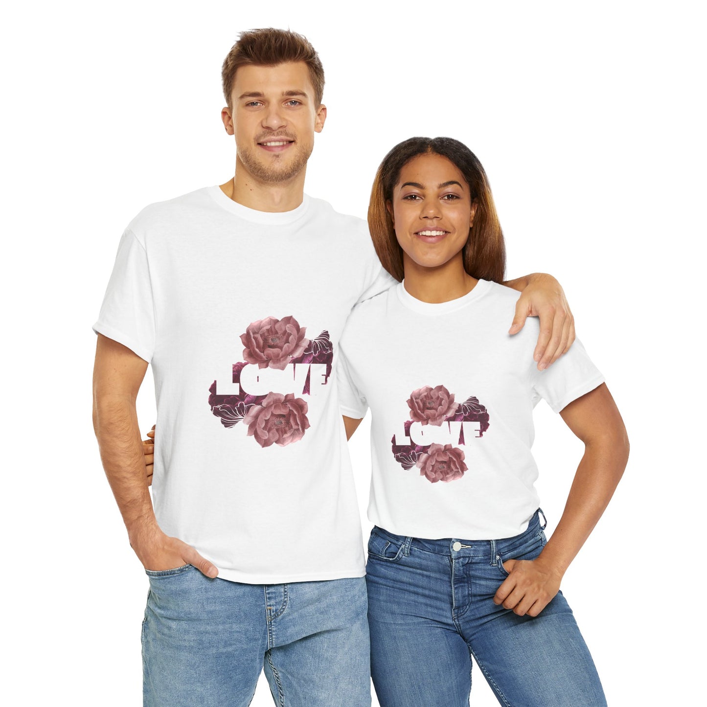 Floral Love Unisex Heavy Cotton Tee - Perfect for Gifts & Occasions