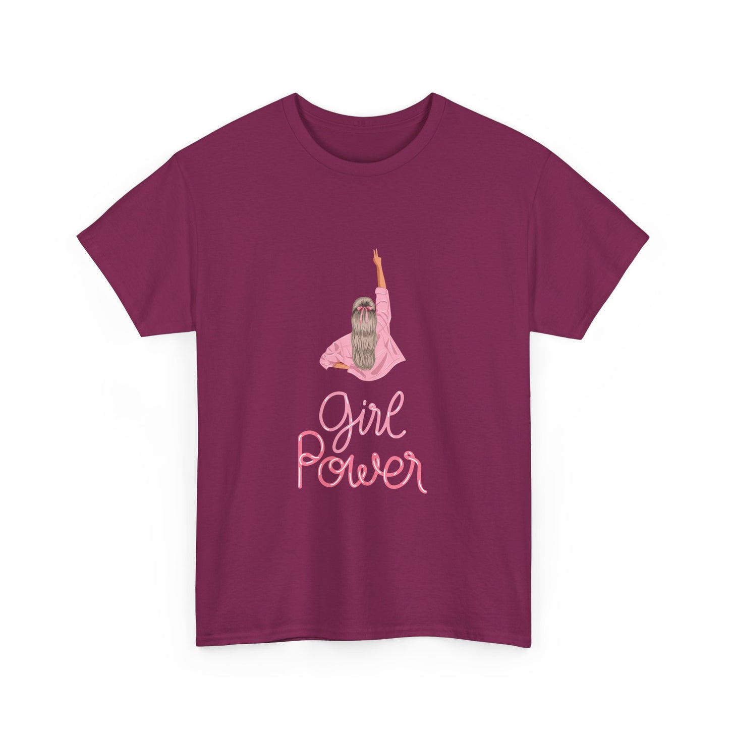 Girl Power Women Heavy Cotton Tee - Empowerment Shirt for Women