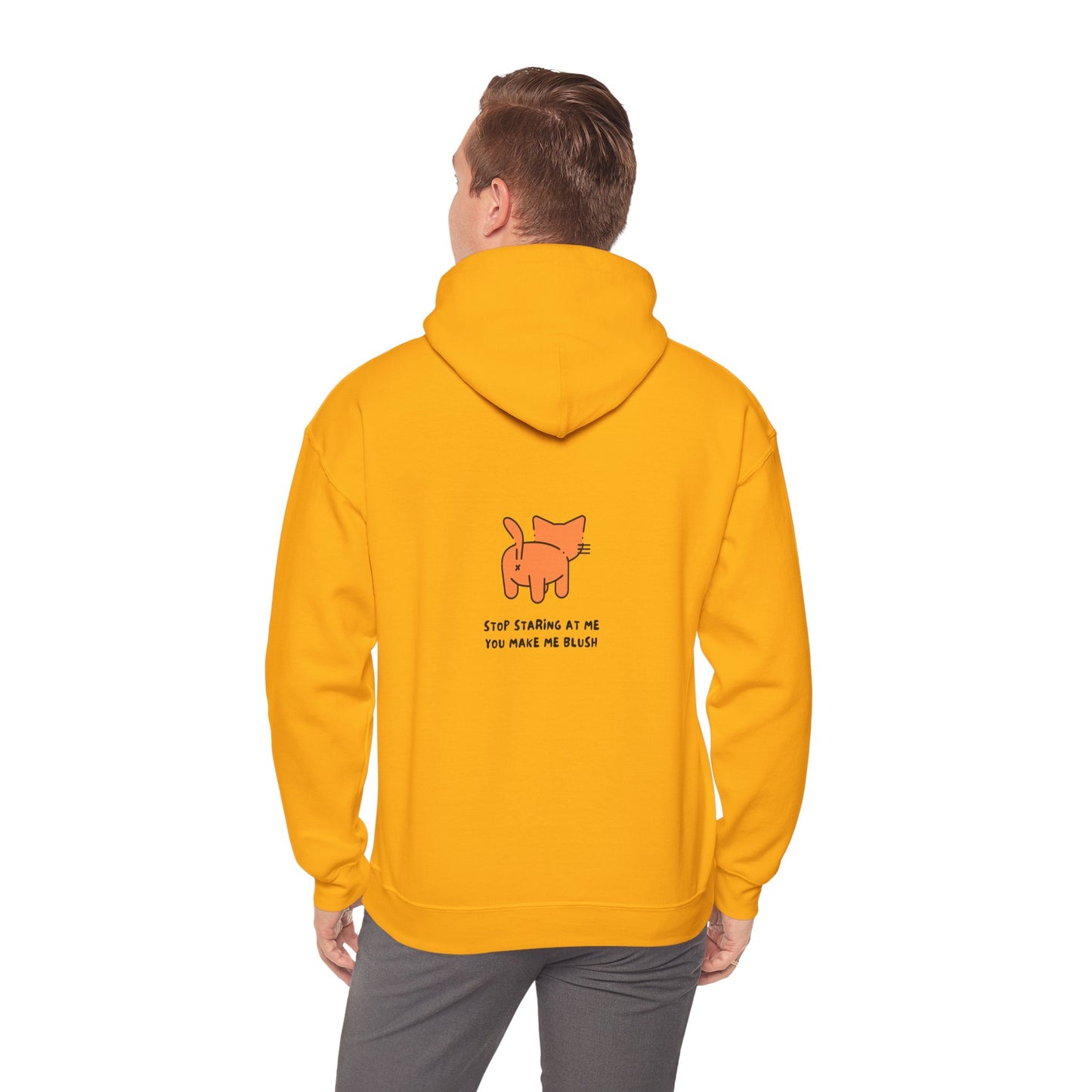 Cute Cat Illustration Unisex Hoodie - 'Stop Staring at Me'