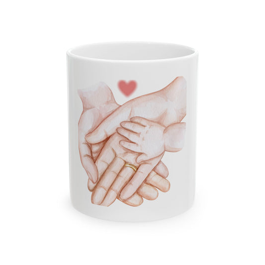 Family Hands Ceramic Mug - Heartwarming Gift for Parents